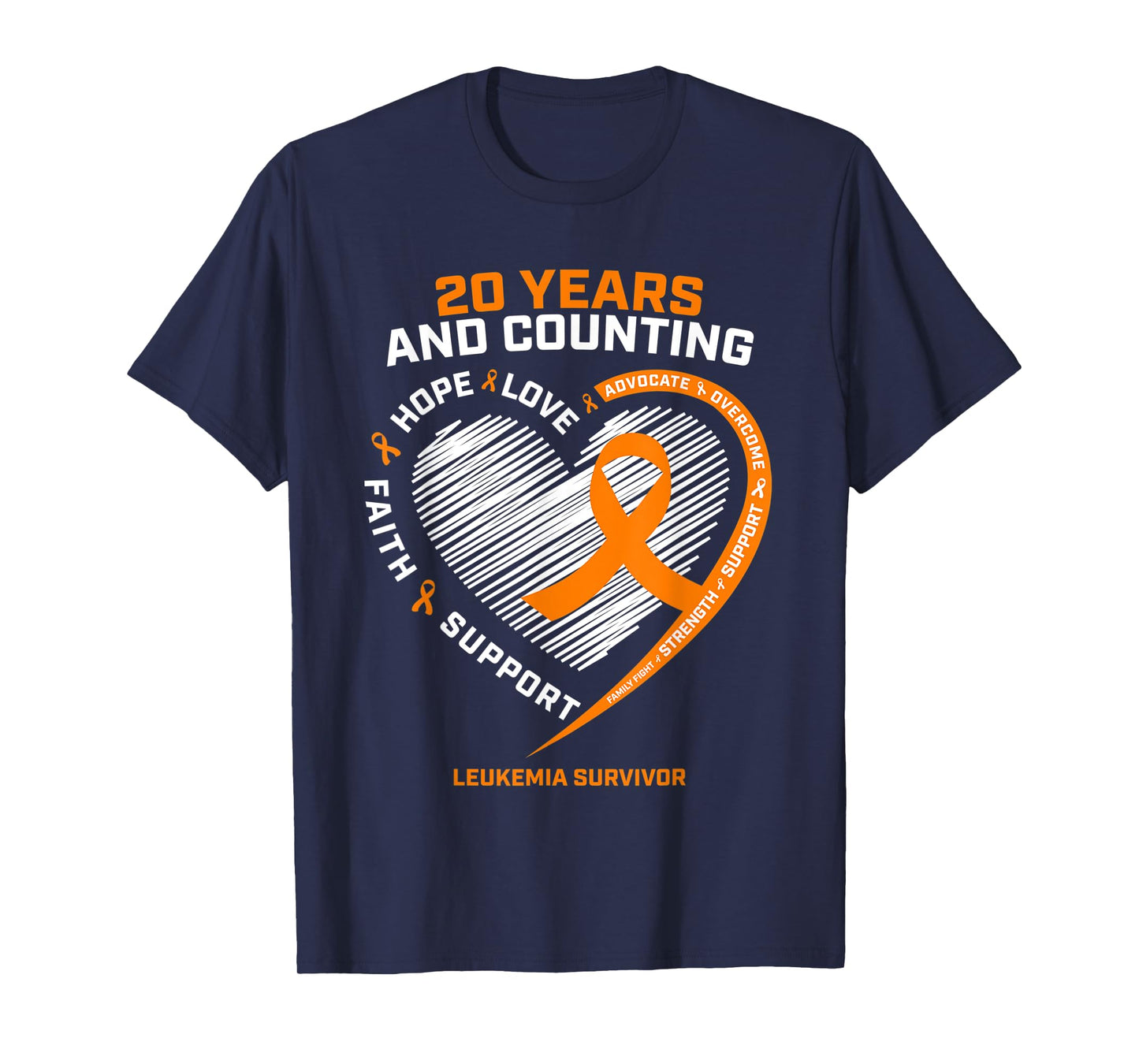 20 Years Cancer Free Products Men Women Leukemia Survivor T-Shirt