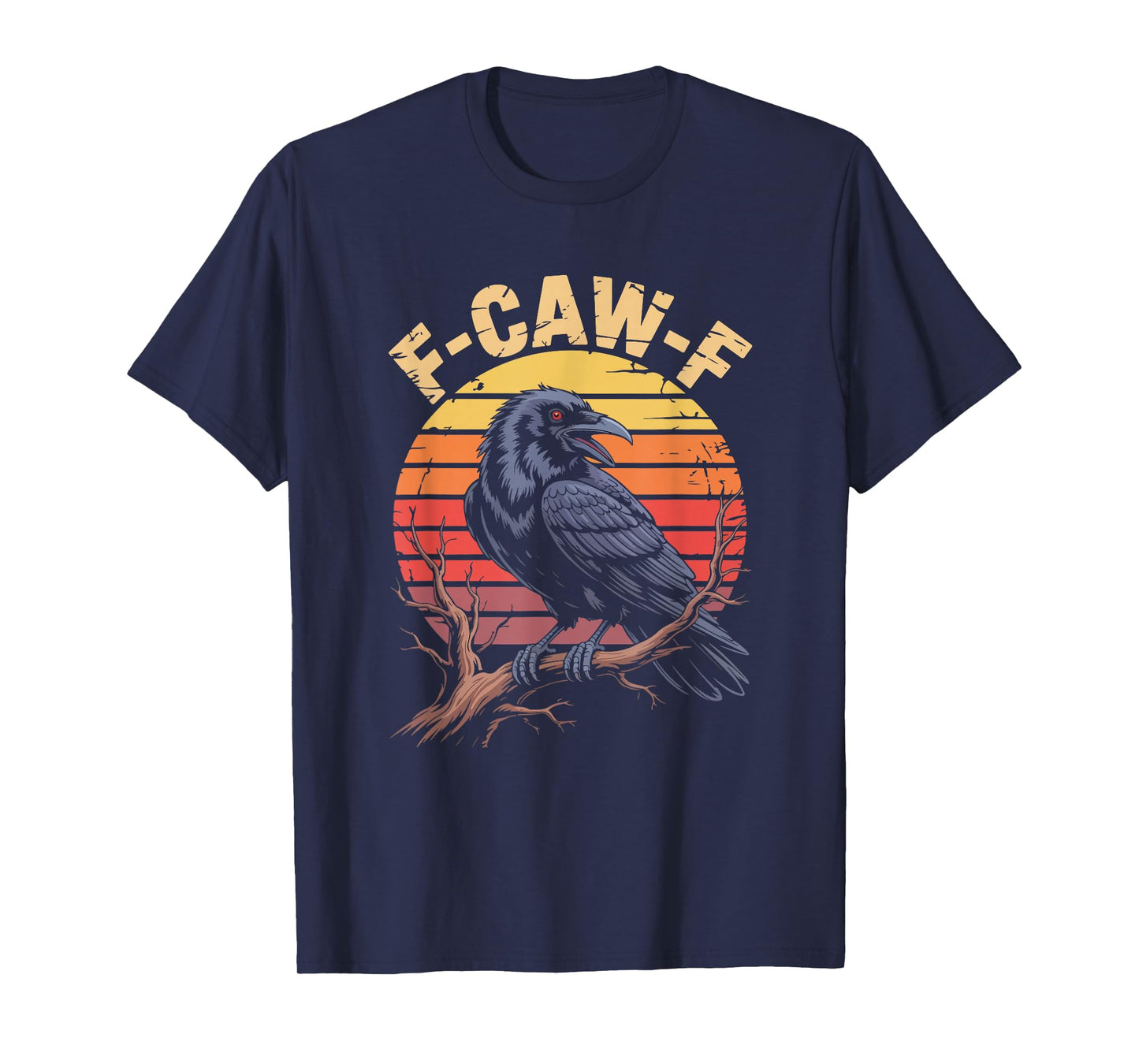 F-CAW-F Evil Raven Sunset Funny Gothic Bird T-Shirt