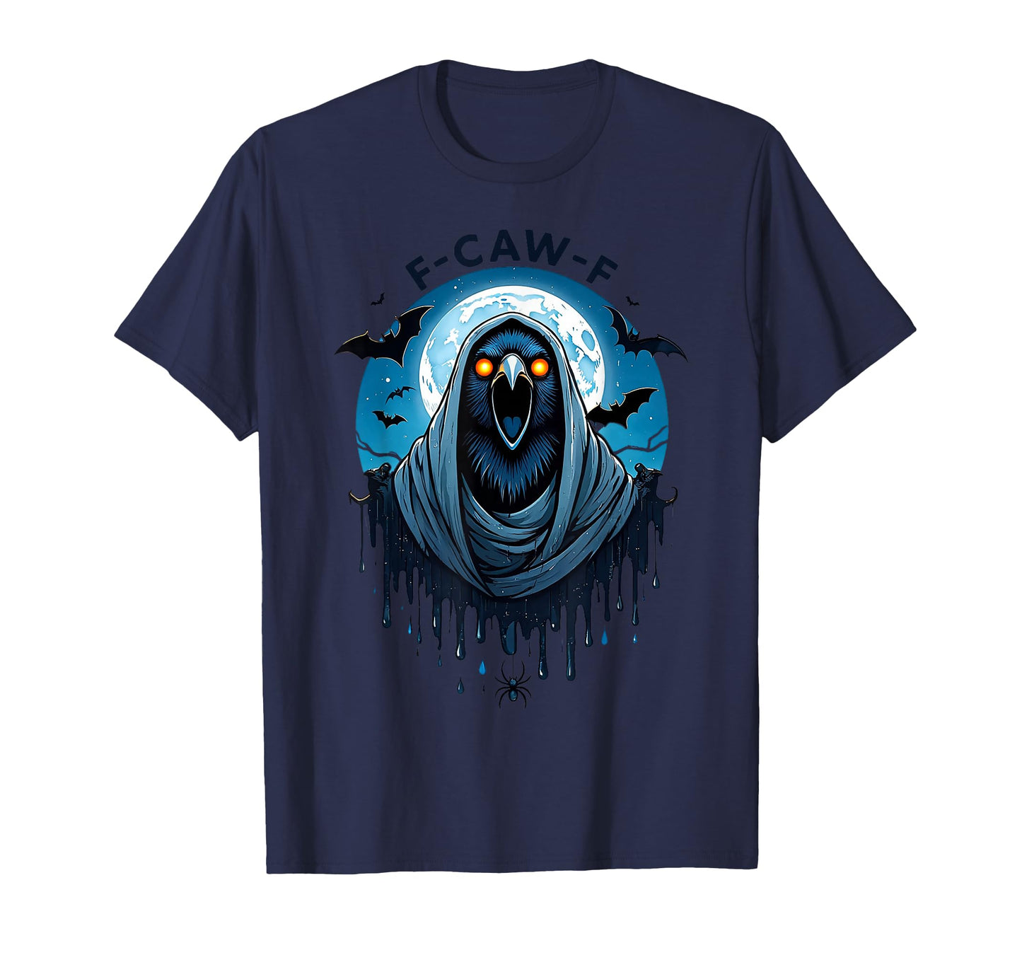 Black Crow, F-Caw-F Funny Black Bird Moon Gothic Adult Humor T-Shirt