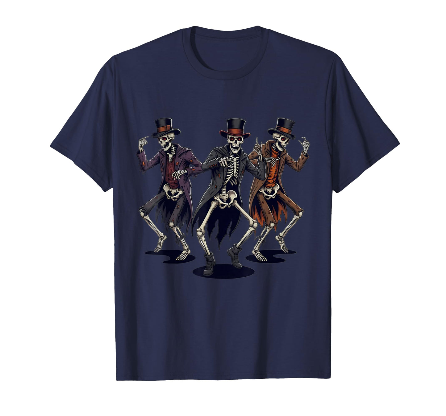 Cool Dancing Skeletons Graphic Vintage Halloween Costume T-Shirt