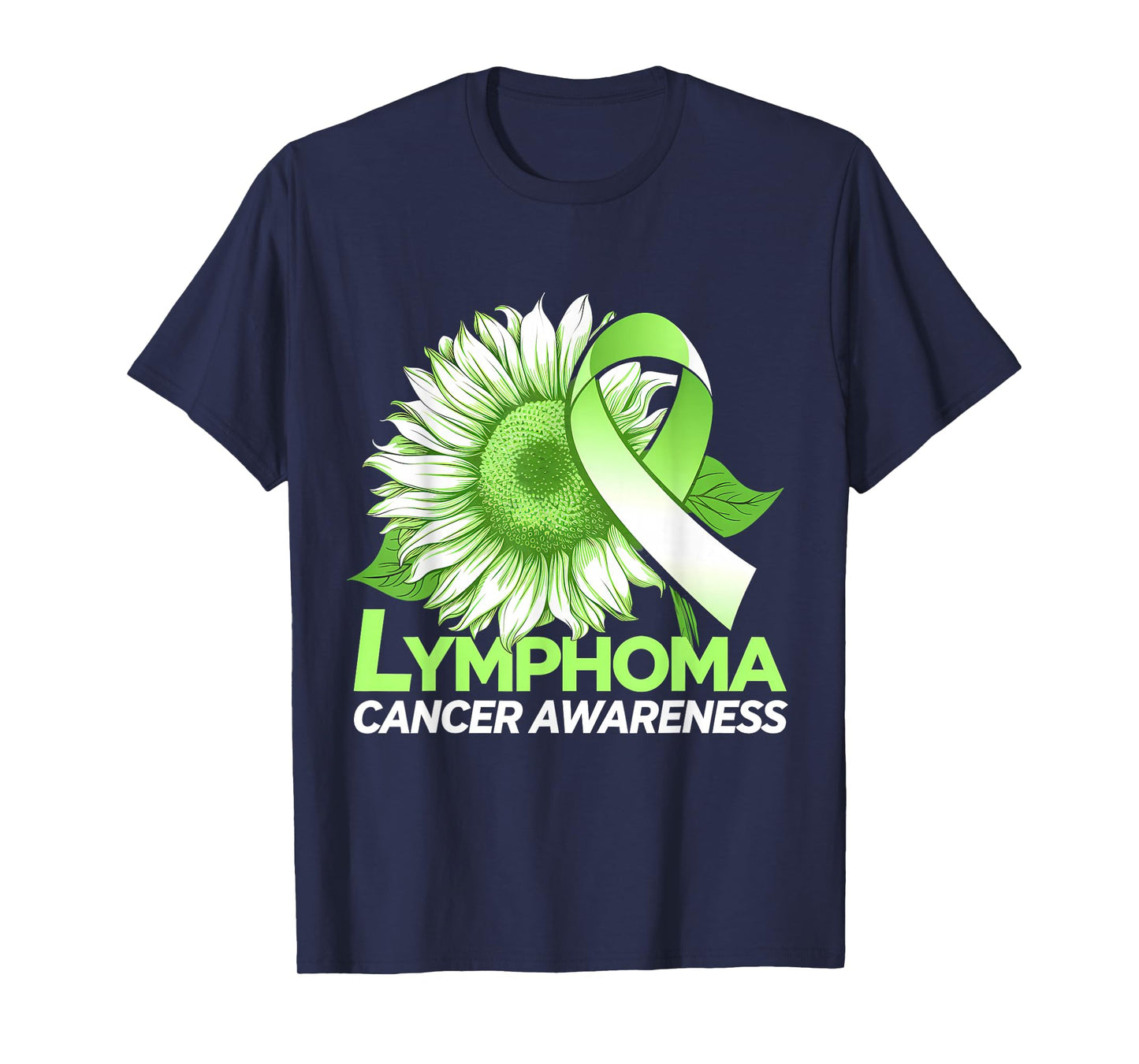 Lymphoma Cancer Awareness Month Green Ribbon Sunflower T-Shirt