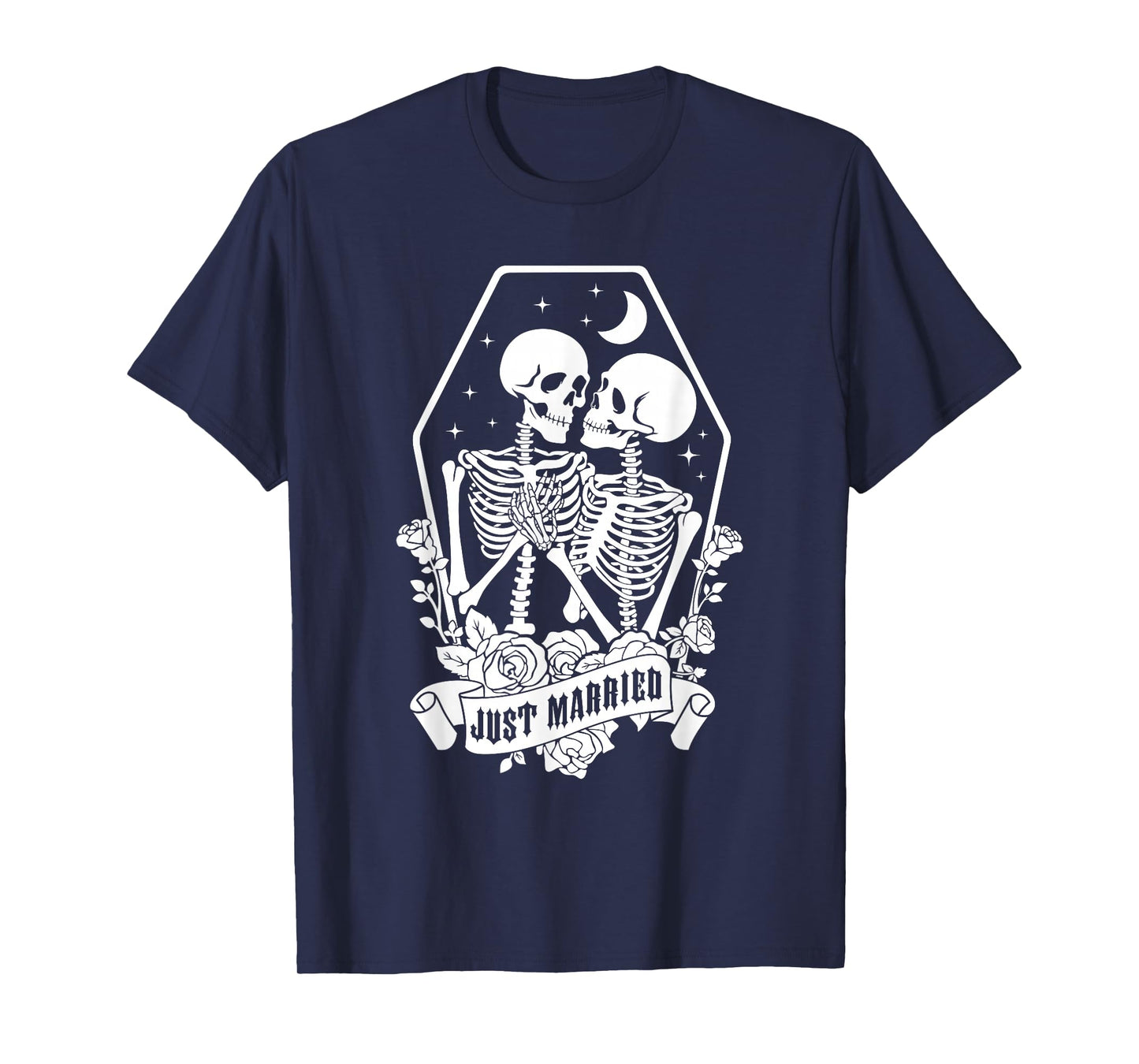 Just Married Couples Spooky Season Valentine Halloween T-Shirt