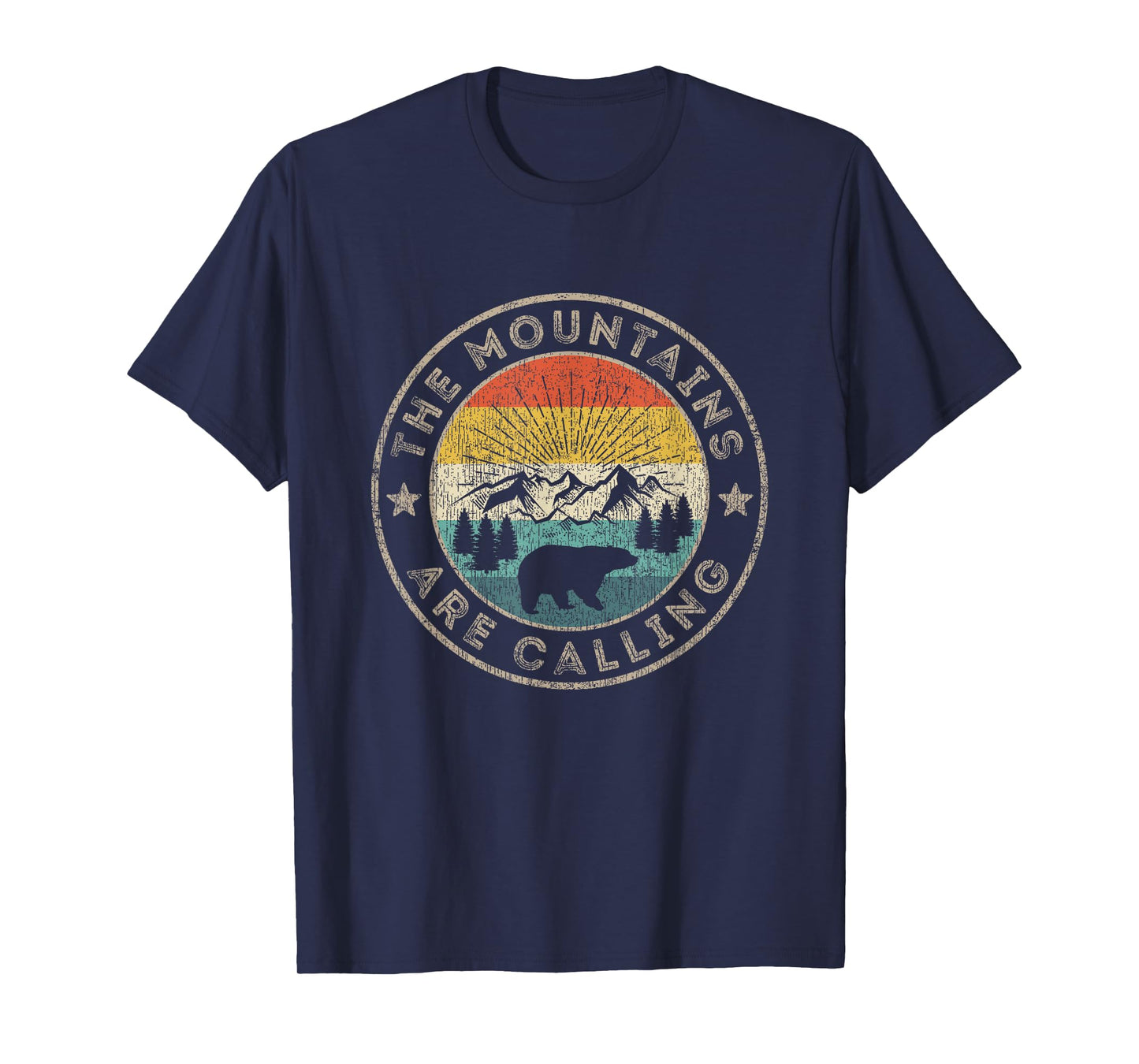 The Mountains Are Calling Graphic Vintage Wild Bear T-Shirt