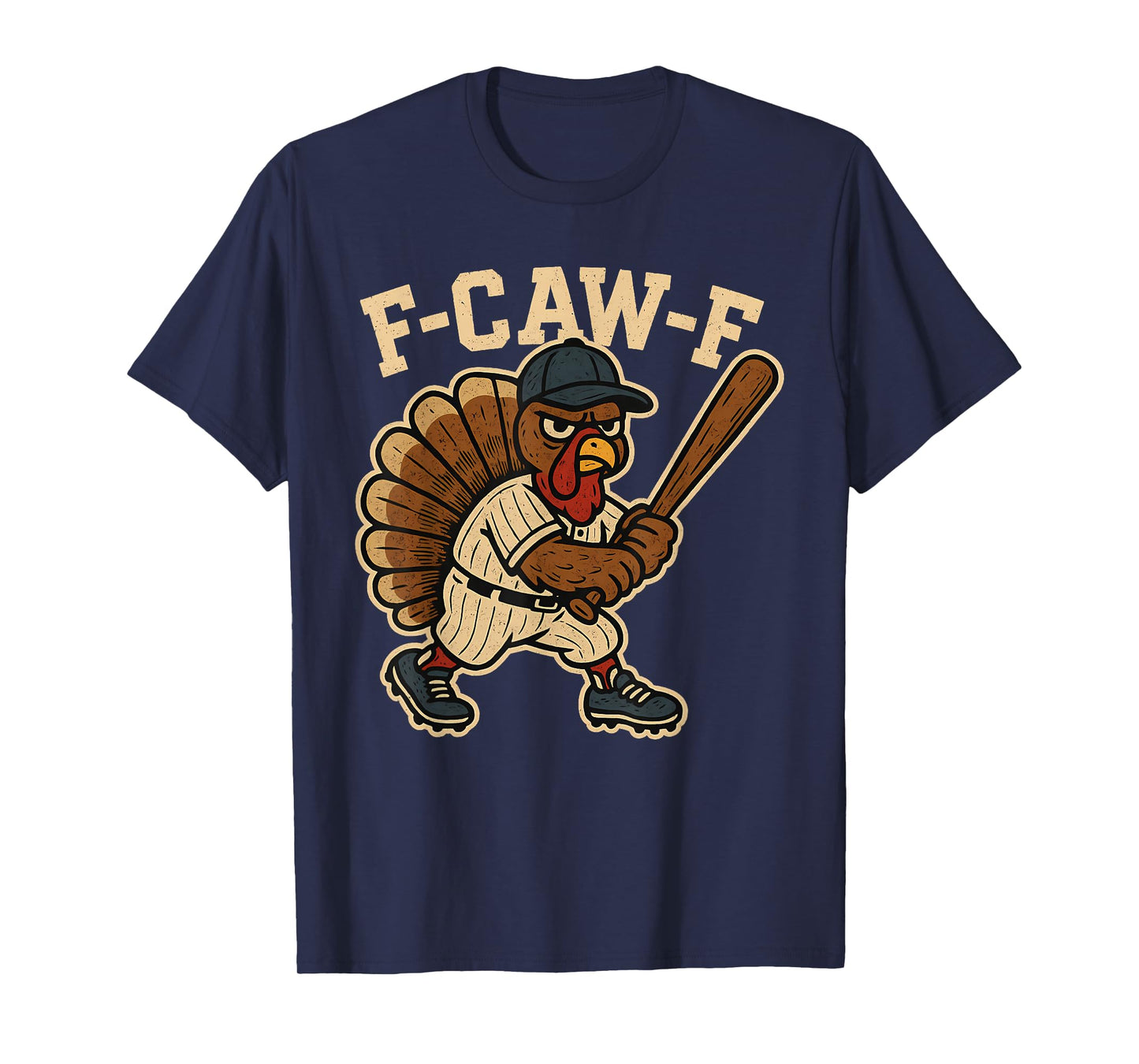 F Caw F Turkey Baseball Fcawf Gobbler Thanksgiving Fawk Off T-Shirt