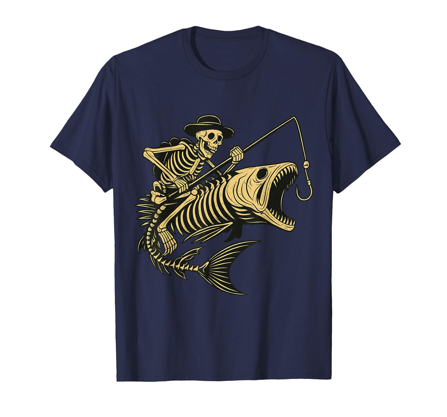 Bass Fishing Skull Skeleton Halloween Costume T-Shirt