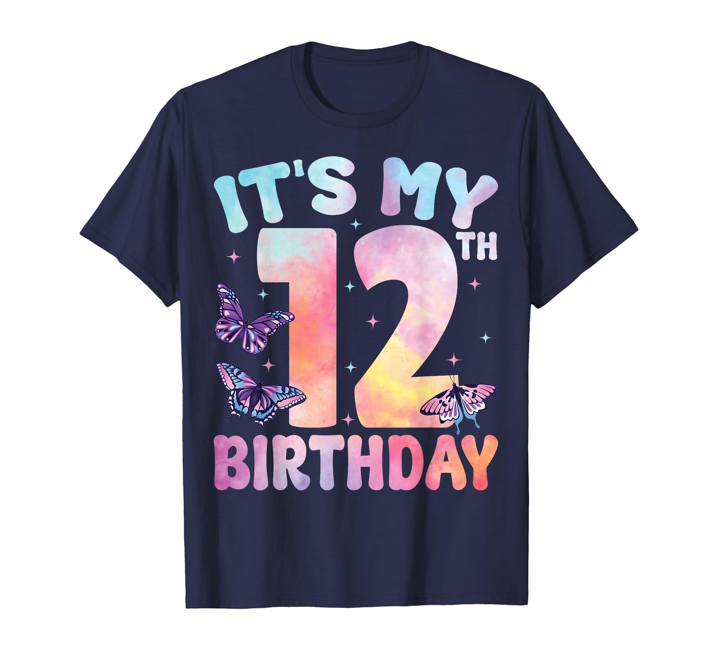 It's My 12th Birthday Butterfly Lover 12 Years Old Kids T-Shirt