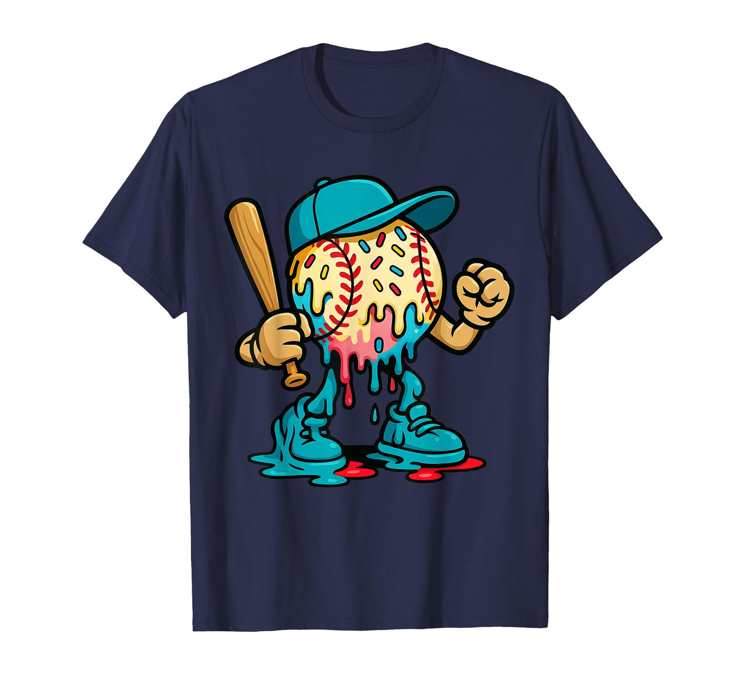 Baseball Drip for Boys Ice Cream Drip Baseball T-Shirt
