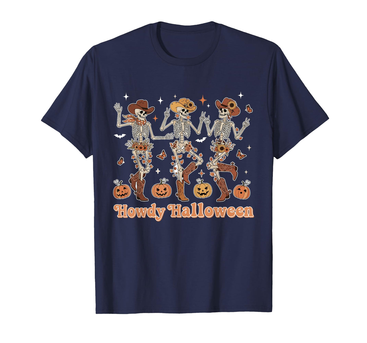 Cowboy Skeleton Dancing Howdy Halloween Western Cowgirl T-Shirt