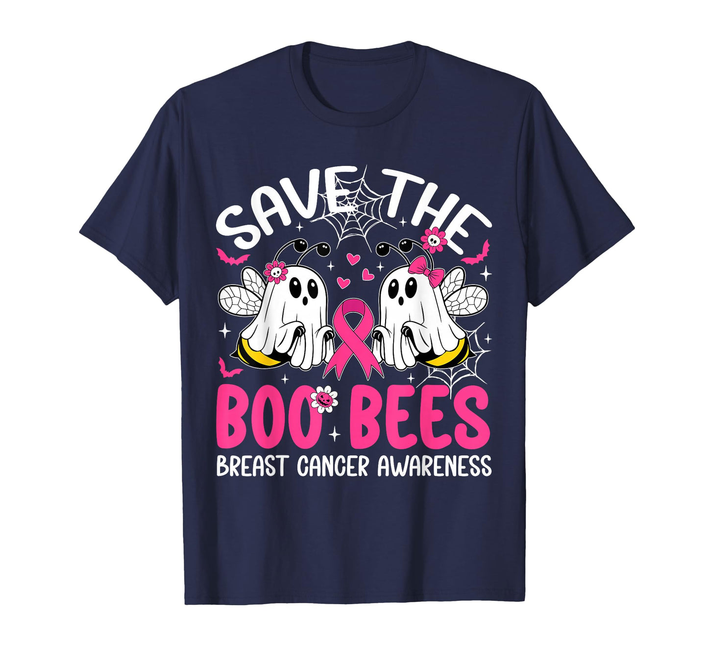 Save The Boobees Boo Bees Breast Cancer Halloween Women Girl T-Shirt