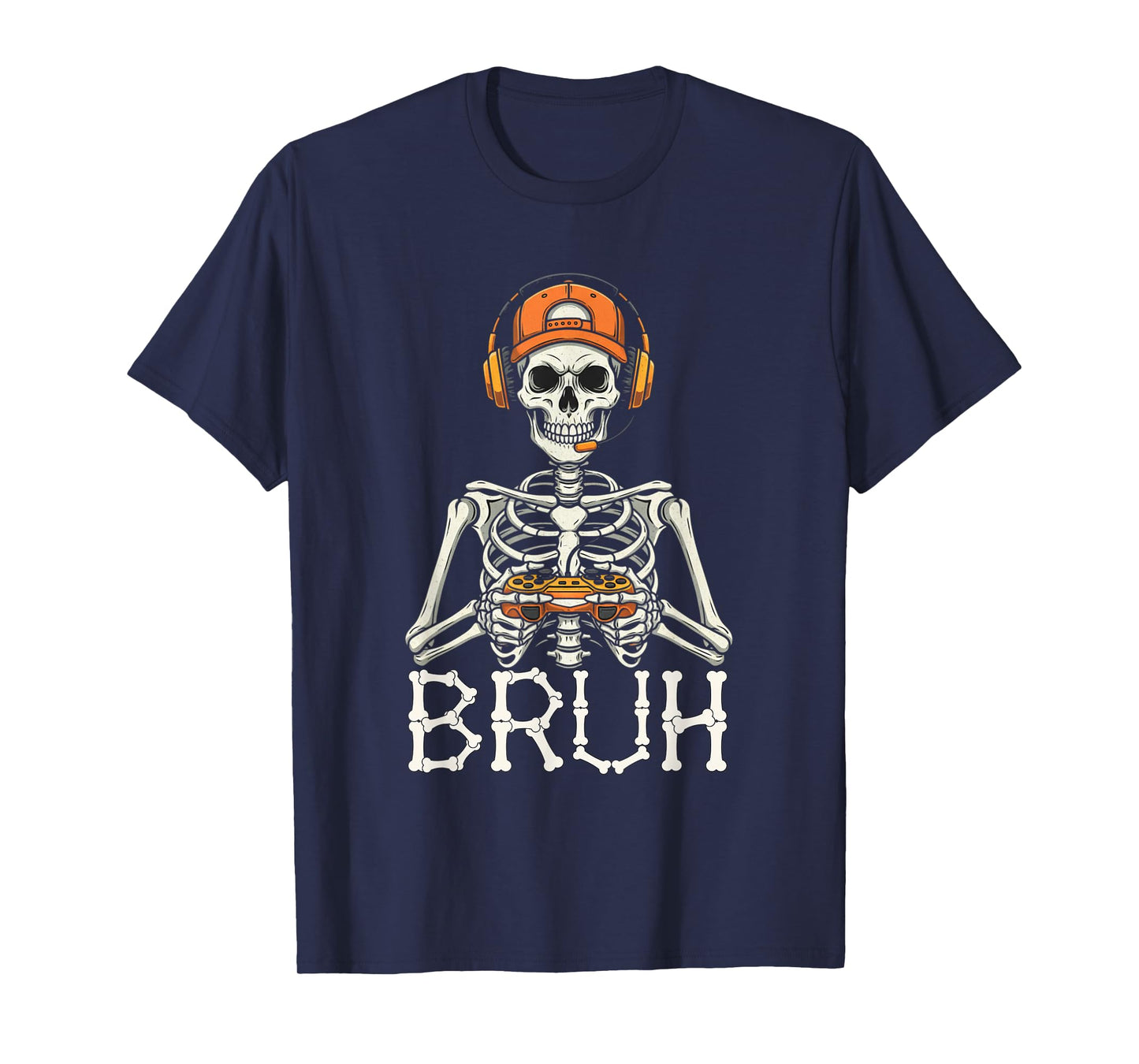 Vintage Bruh Gamer Skeleton Video Gaming Boys Kids Funny T-Shirt