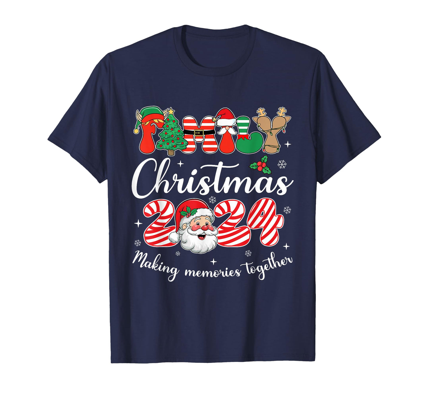 Family 2024 Christmas Matching Outfits Team Santa Elf Squad T-Shirt