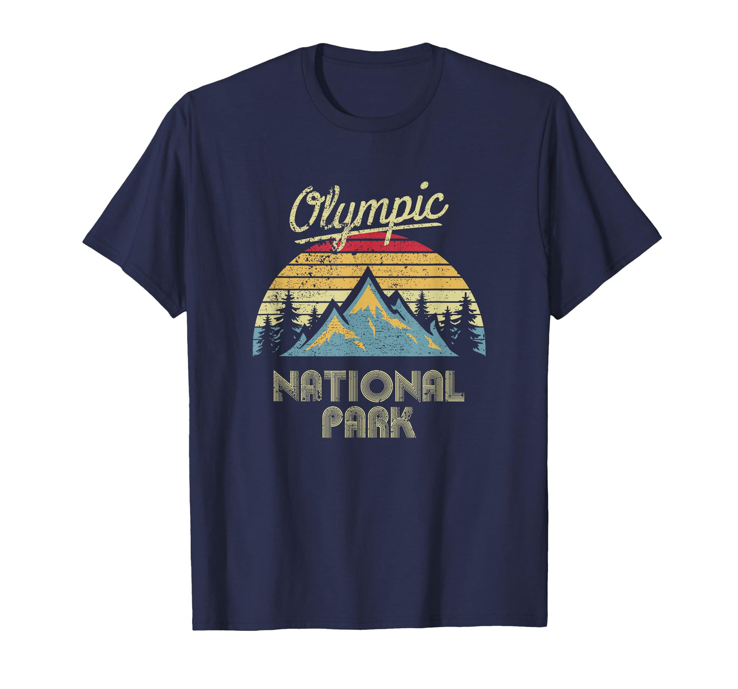 Vintage Retro Olympic National Park Mountain T Shirt T-Shirt