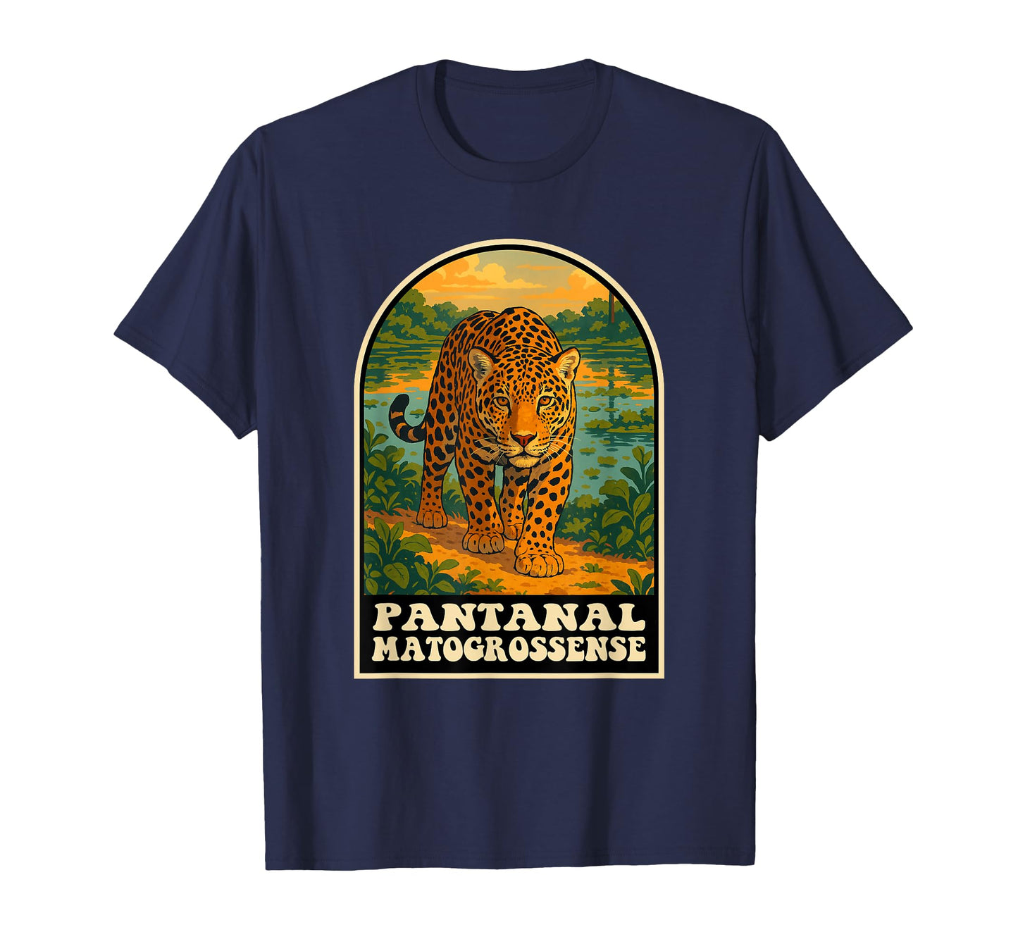Pantanal Matogrossense Jaguar Brazil Wildlife Art T-Shirt
