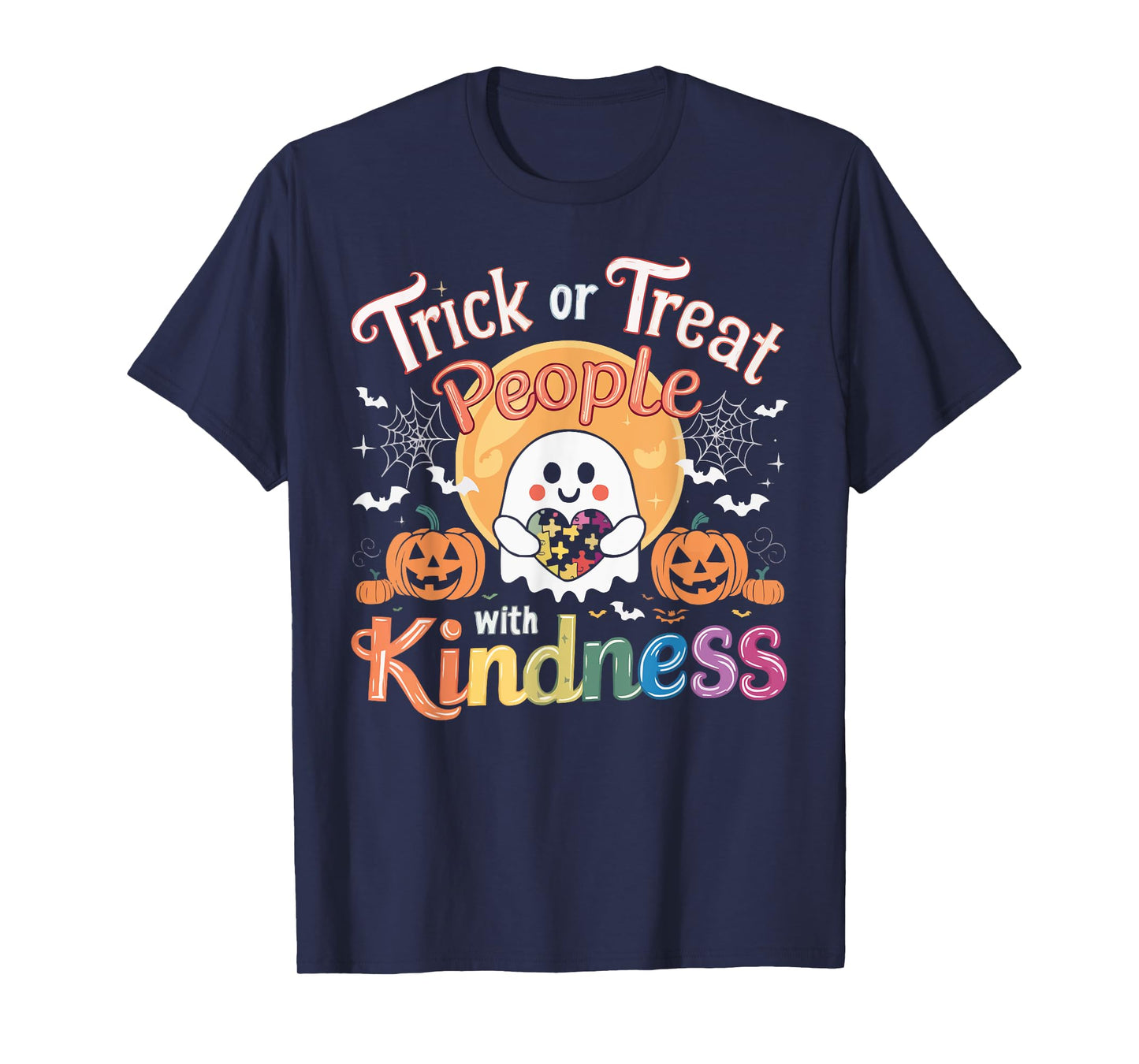 Support Autism Halloween Spooky Autistic Trick Or Treat T-Shirt