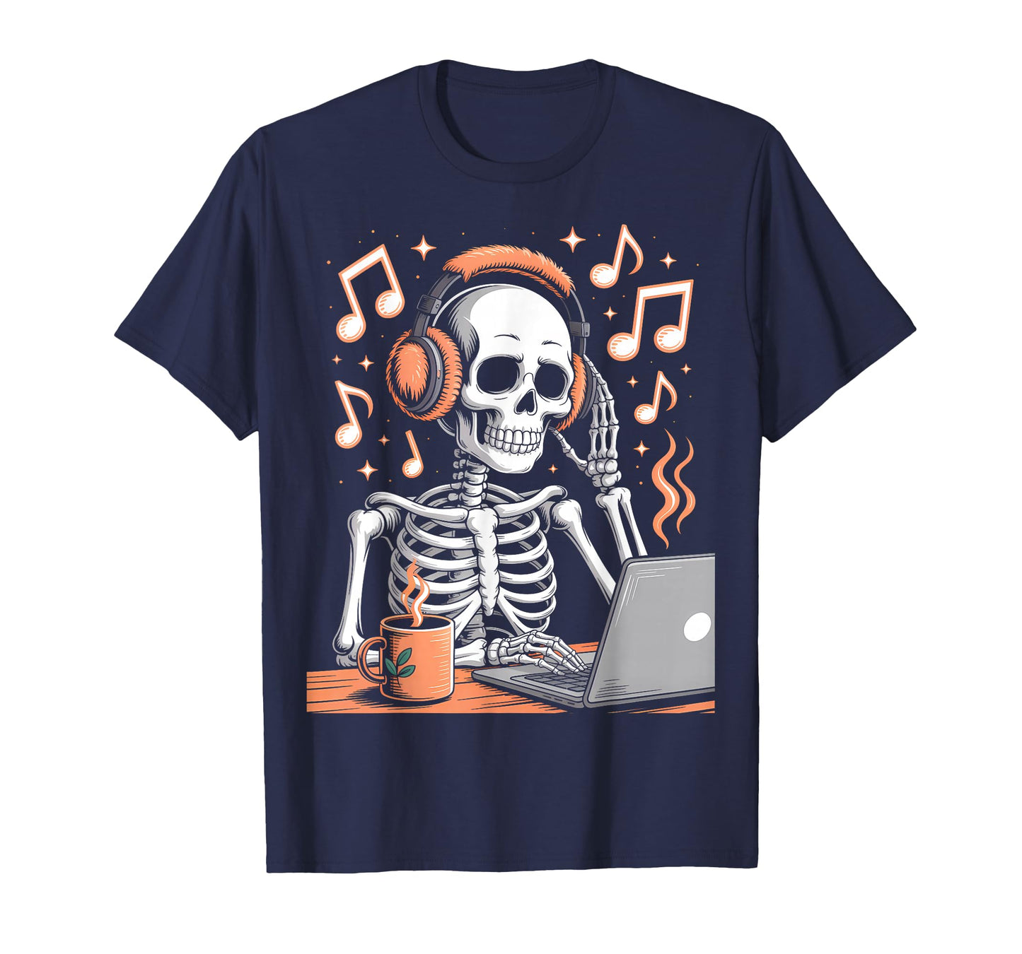 Halloween Skeleton Chilling Music Costume T-Shirt