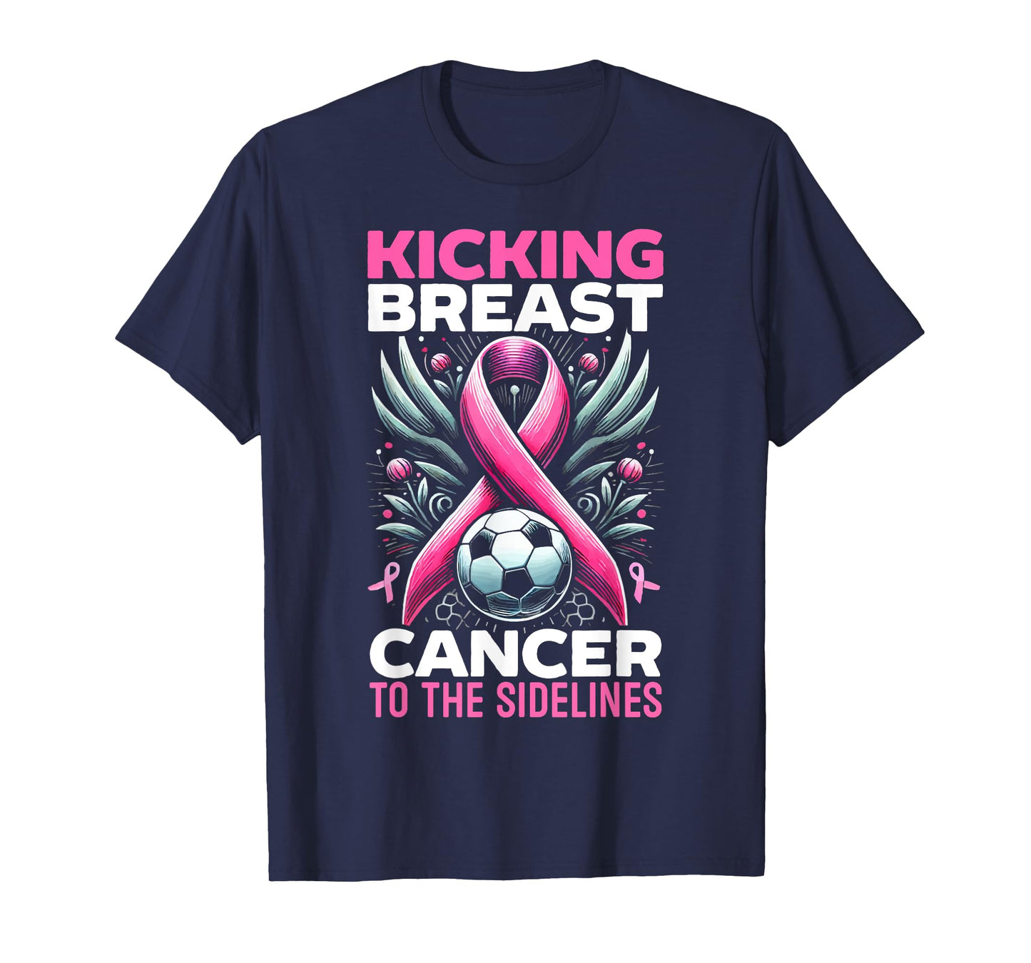 Soccer Breast Cancer Awareness Month Pink Ribbon T-Shirt