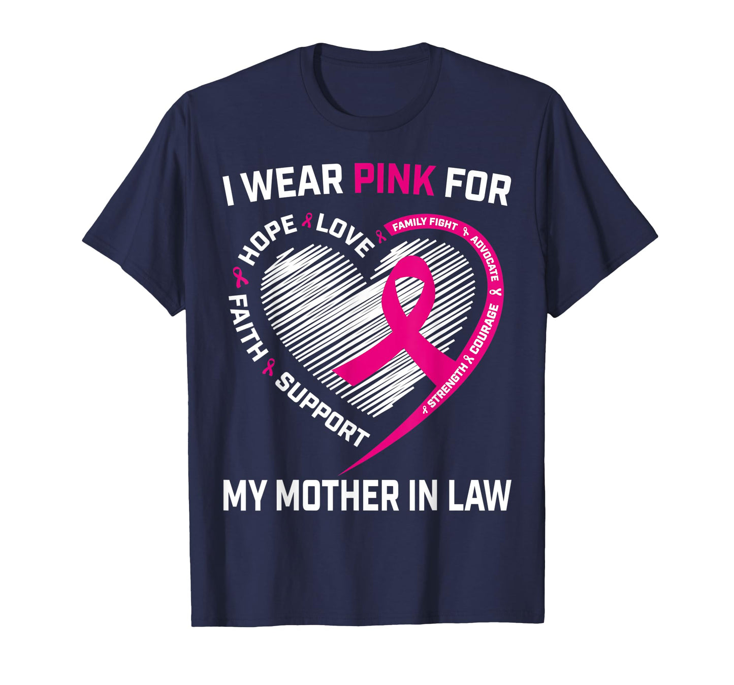 I Wear Pink For My Mother In Law Breast Cancer Awareness T-Shirt