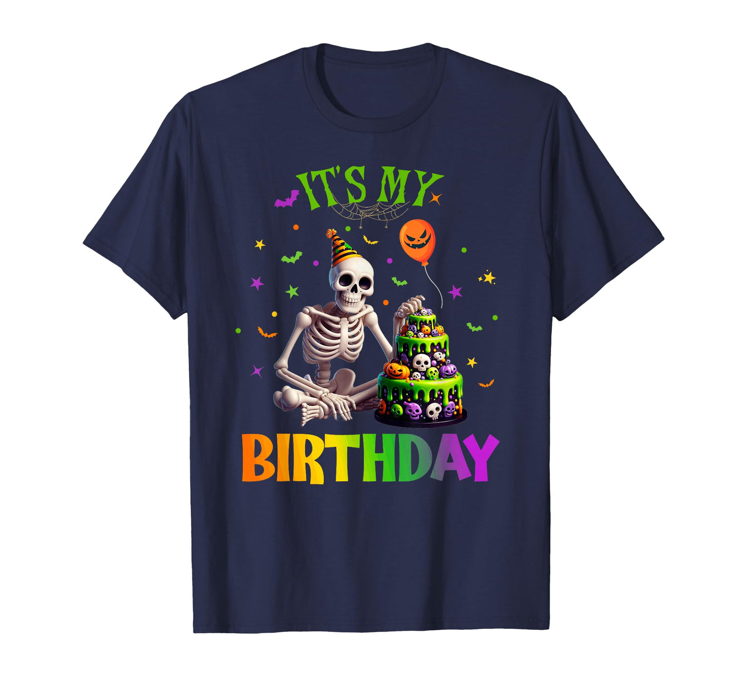 Halloween Skeleton Birthday Boy Party Spooly Girls Bday T-Shirt