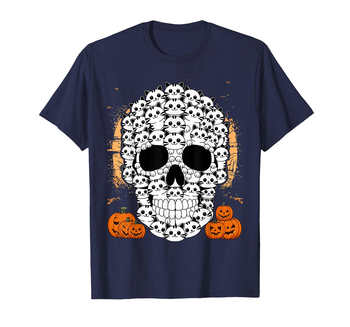Skull Kitty Skeleton Halloween Costume Cat Lover T-Shirt