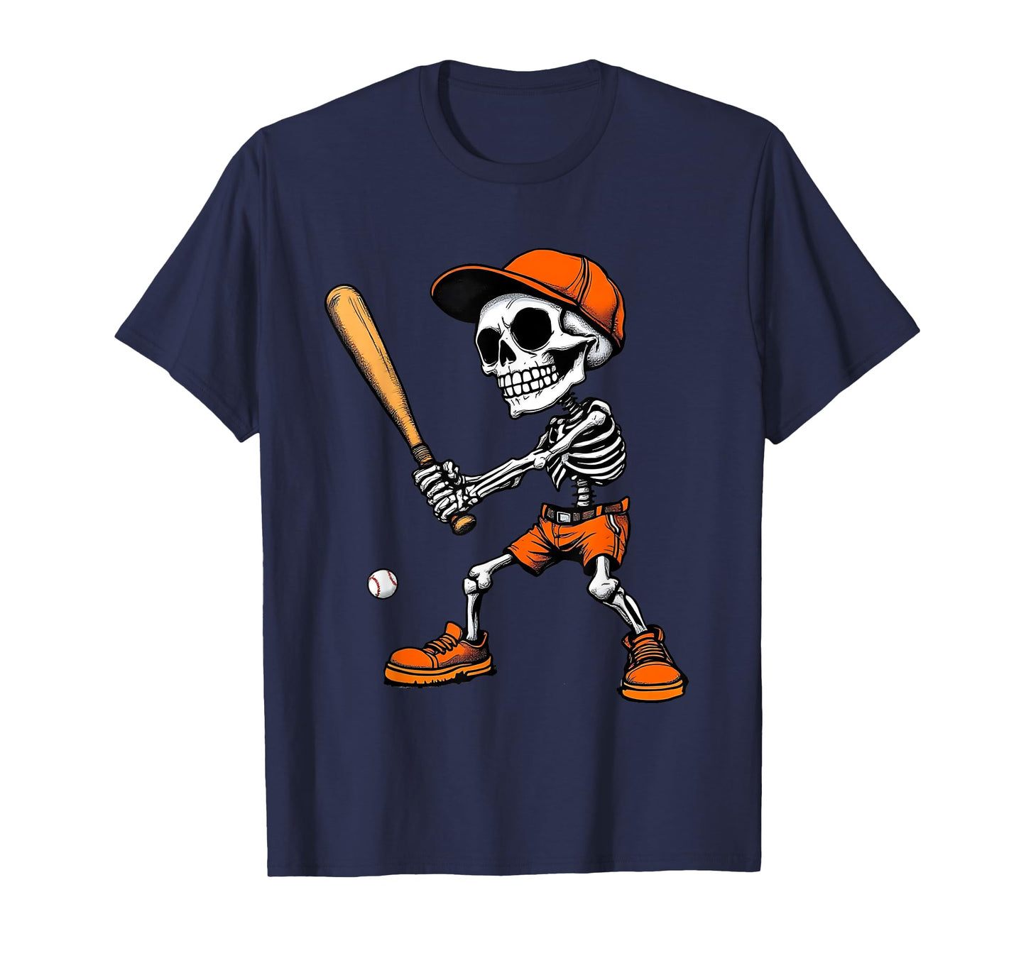 Cool Skeleton Baseball Funny Sports Skeleton Design T-Shirt