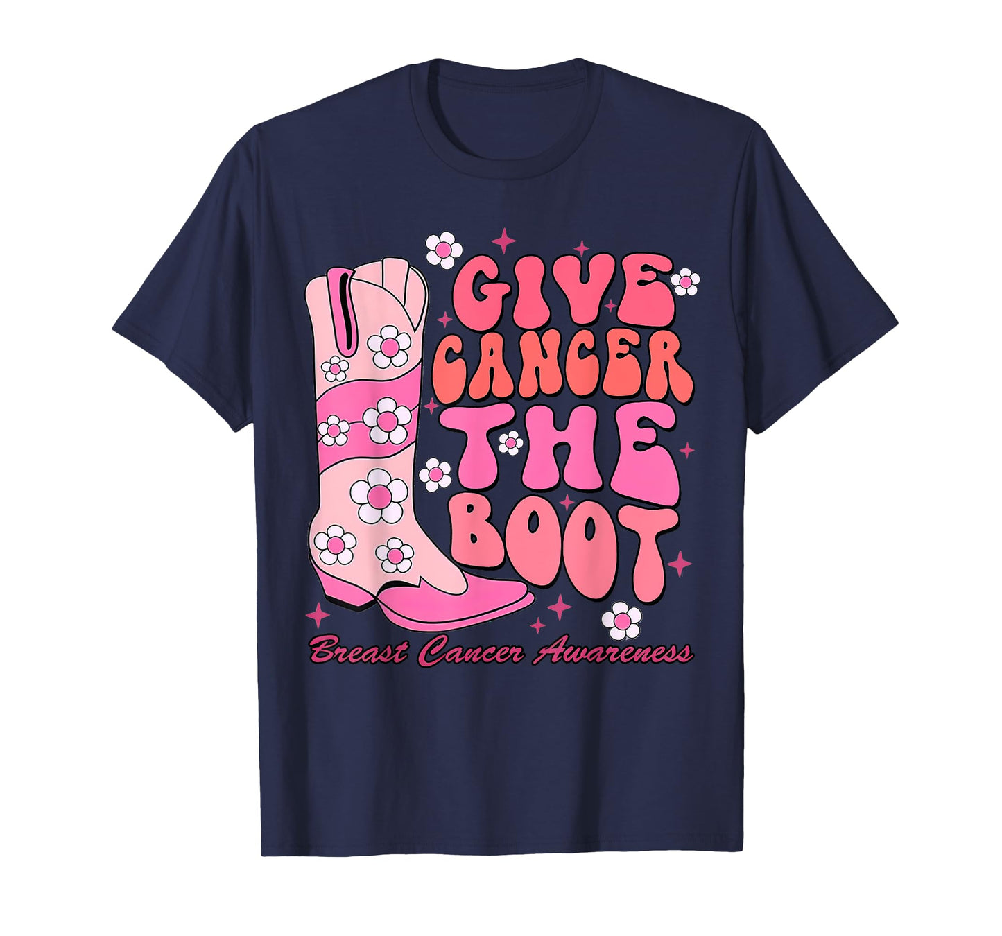 Give Cancer The Boot Western Cowgirl Breast Cancer Outfit T-Shirt