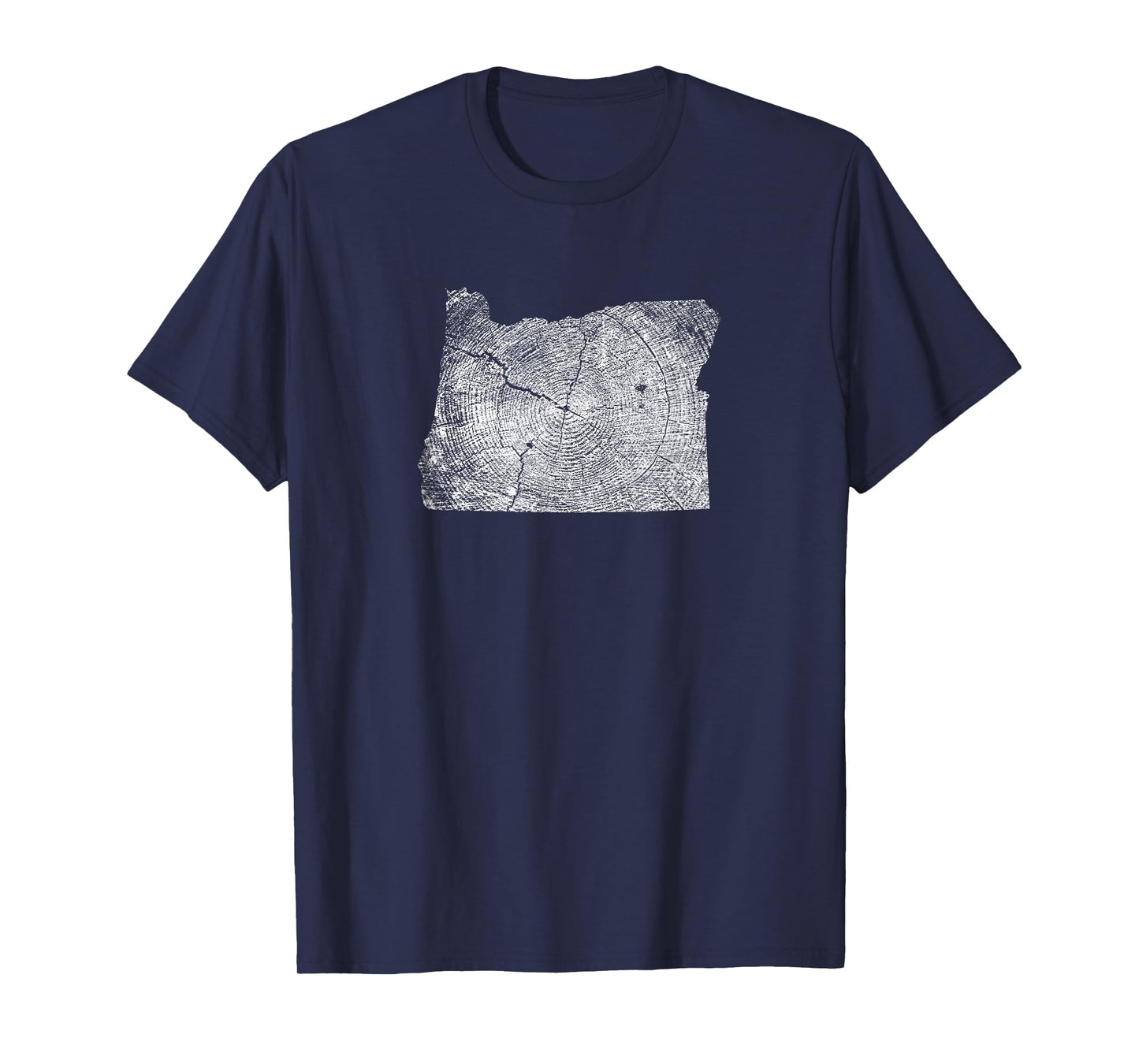Oregon State Tree Growth Rings Map T-Shirt
