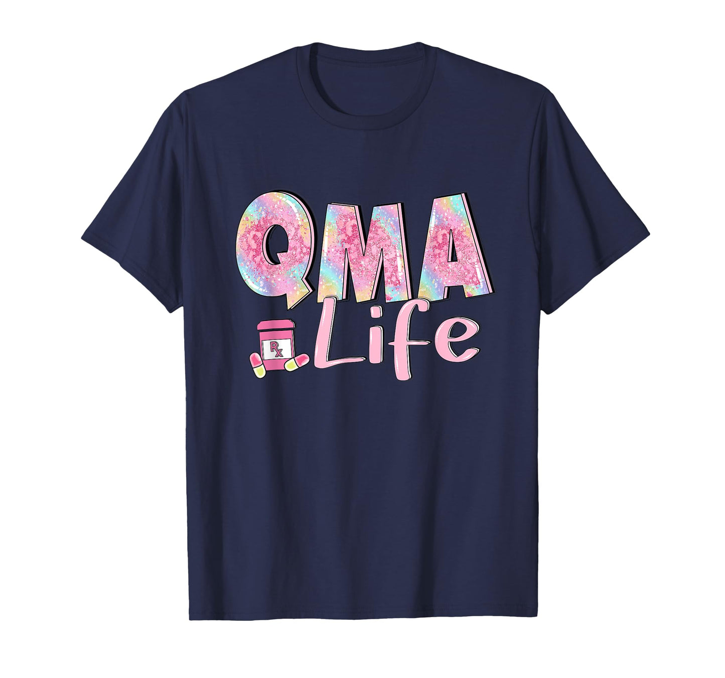 QMA Life Leopard Funny Qualified Medication Aide Pink Nurse T-Shirt