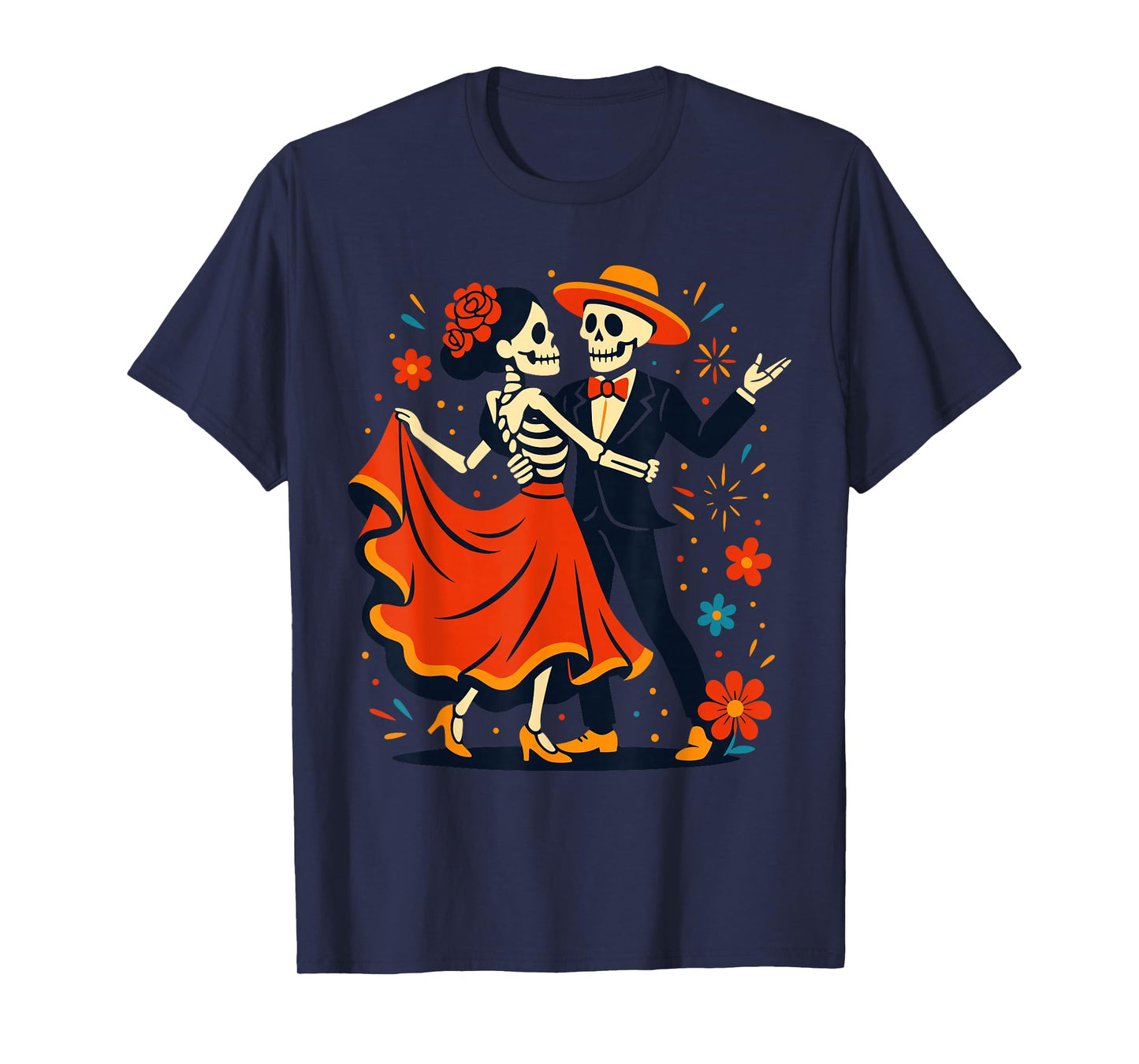 Dia De Los Muertos Couple Costume, Mexican Dancing Skeleton T-Shirt