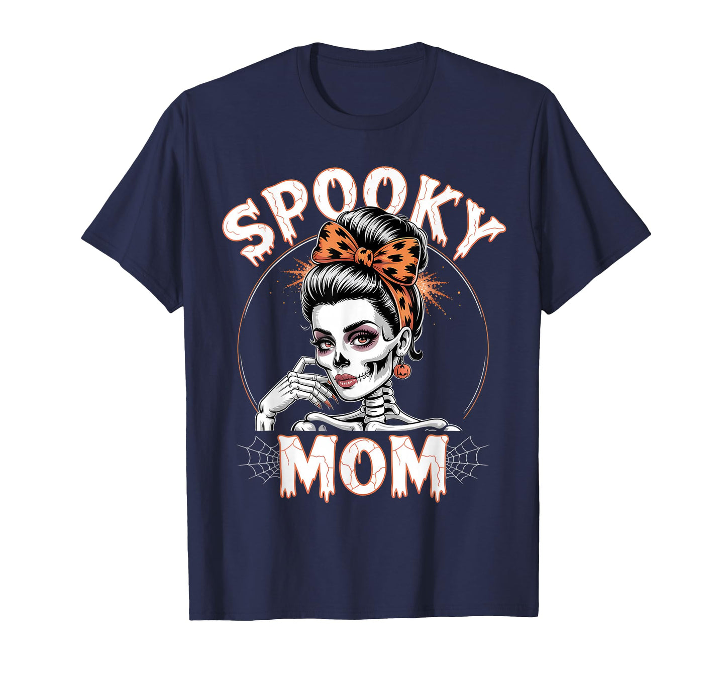 Spooky Mom Retro Halloween Skeleton T-Shirt