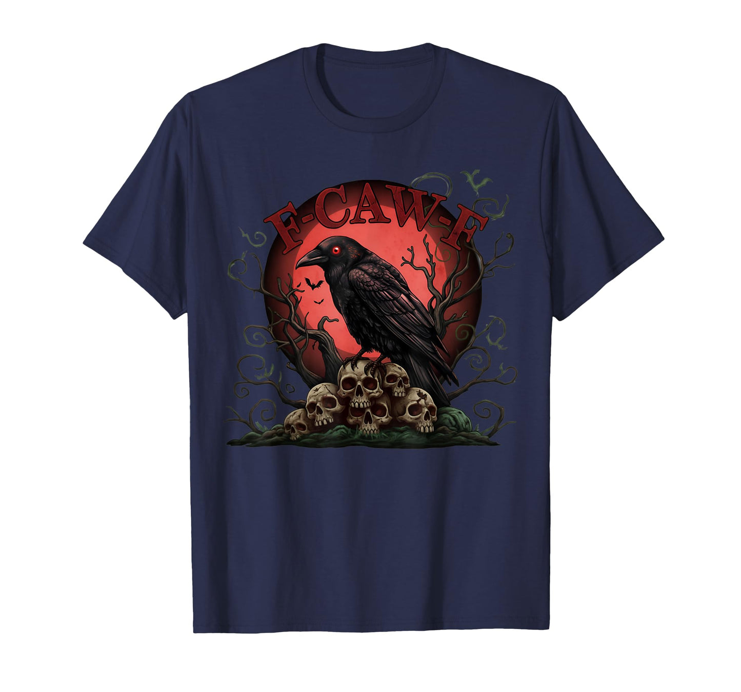Skull Pile Raven F-Caw-F Halloween Tee T-Shirt