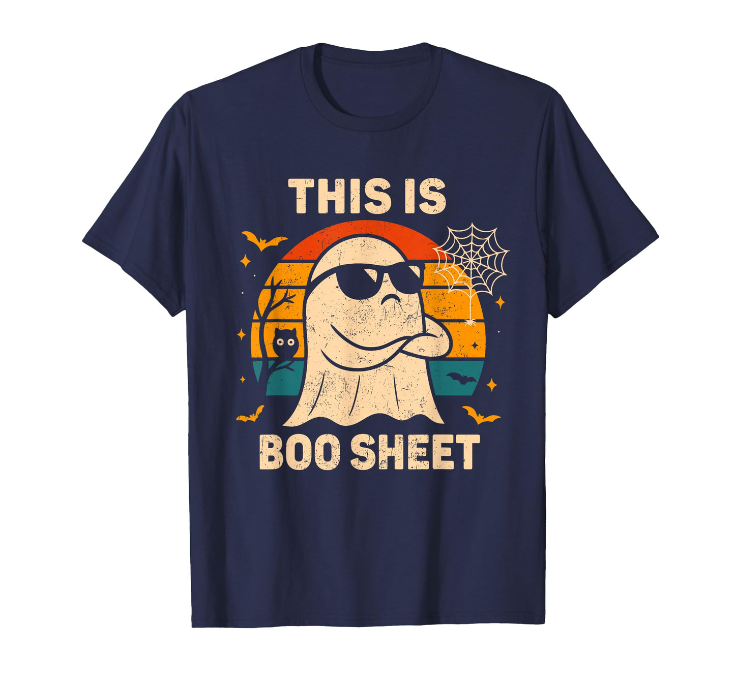 This is Boo Sheet Ghost Retro Halloween Costume Men Women T-Shirt