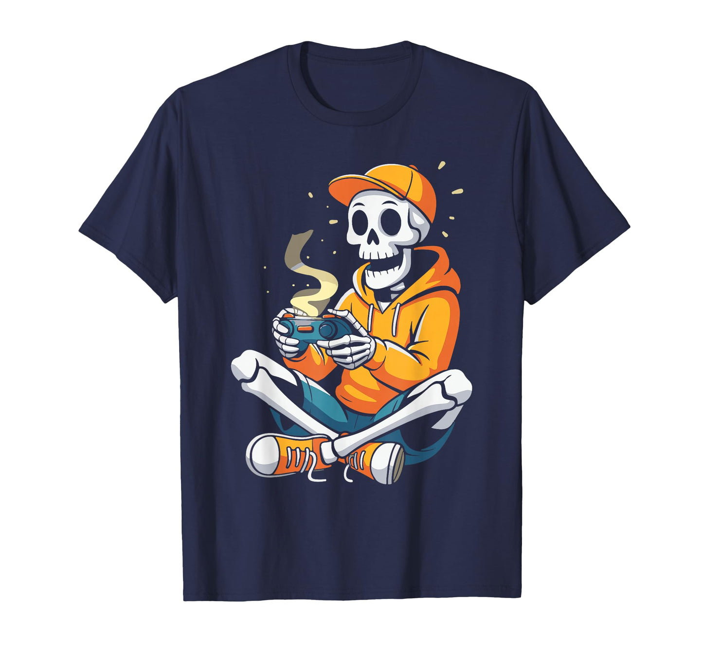 Spooky Skeleton Video Game Halloween Gaming Gamer Boys Funny T-Shirt