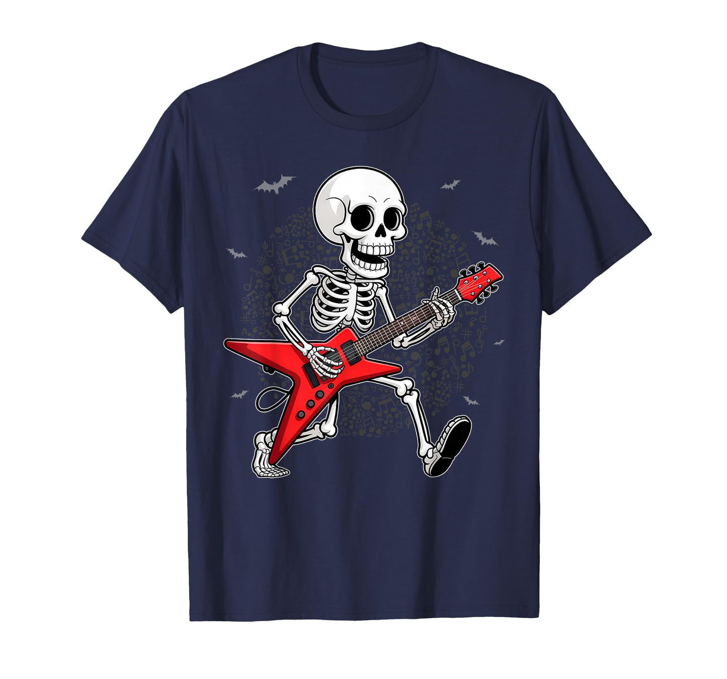 Skeleton Playing Guitar Halloween T-Shirt