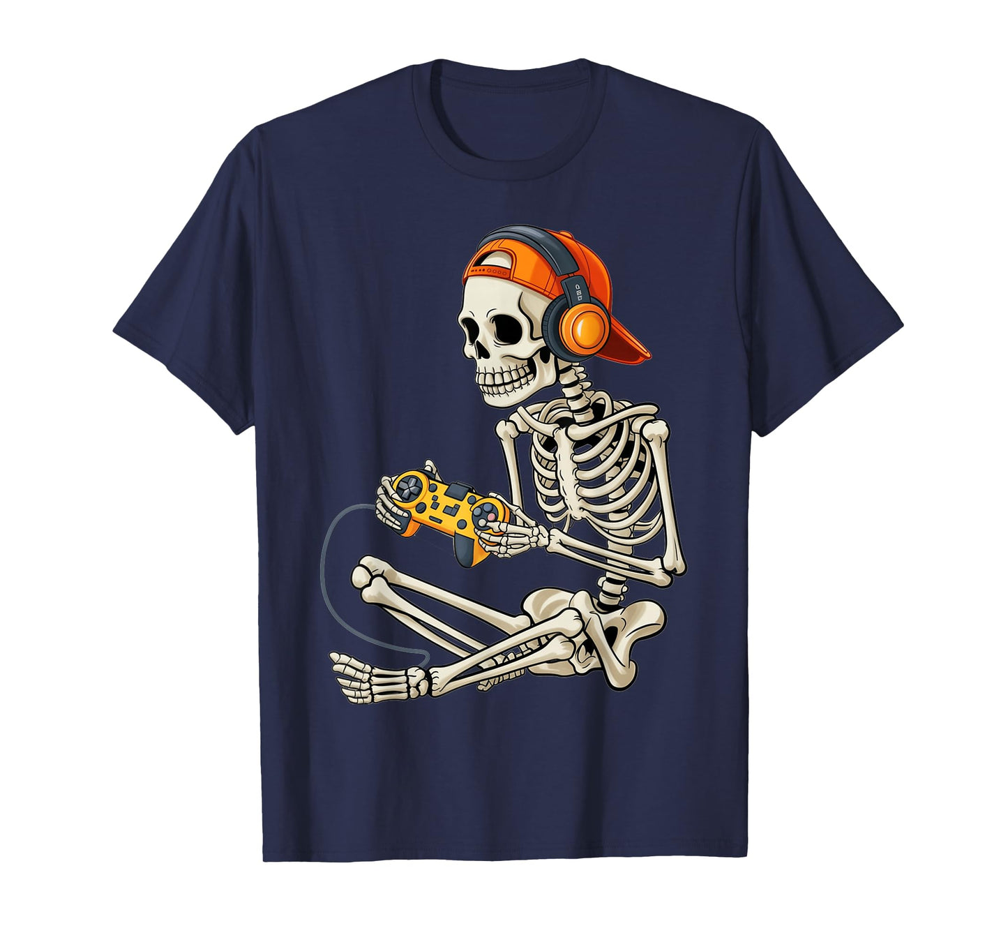 Halloween Skeleton Gamer Video Gaming Girls Boys Men Kids T-Shirt