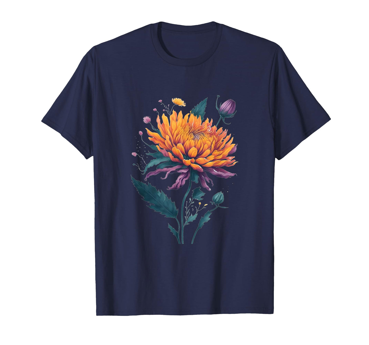Vibrant Autumn Chrysanthemum Bloom in Full Glory T-Shirt