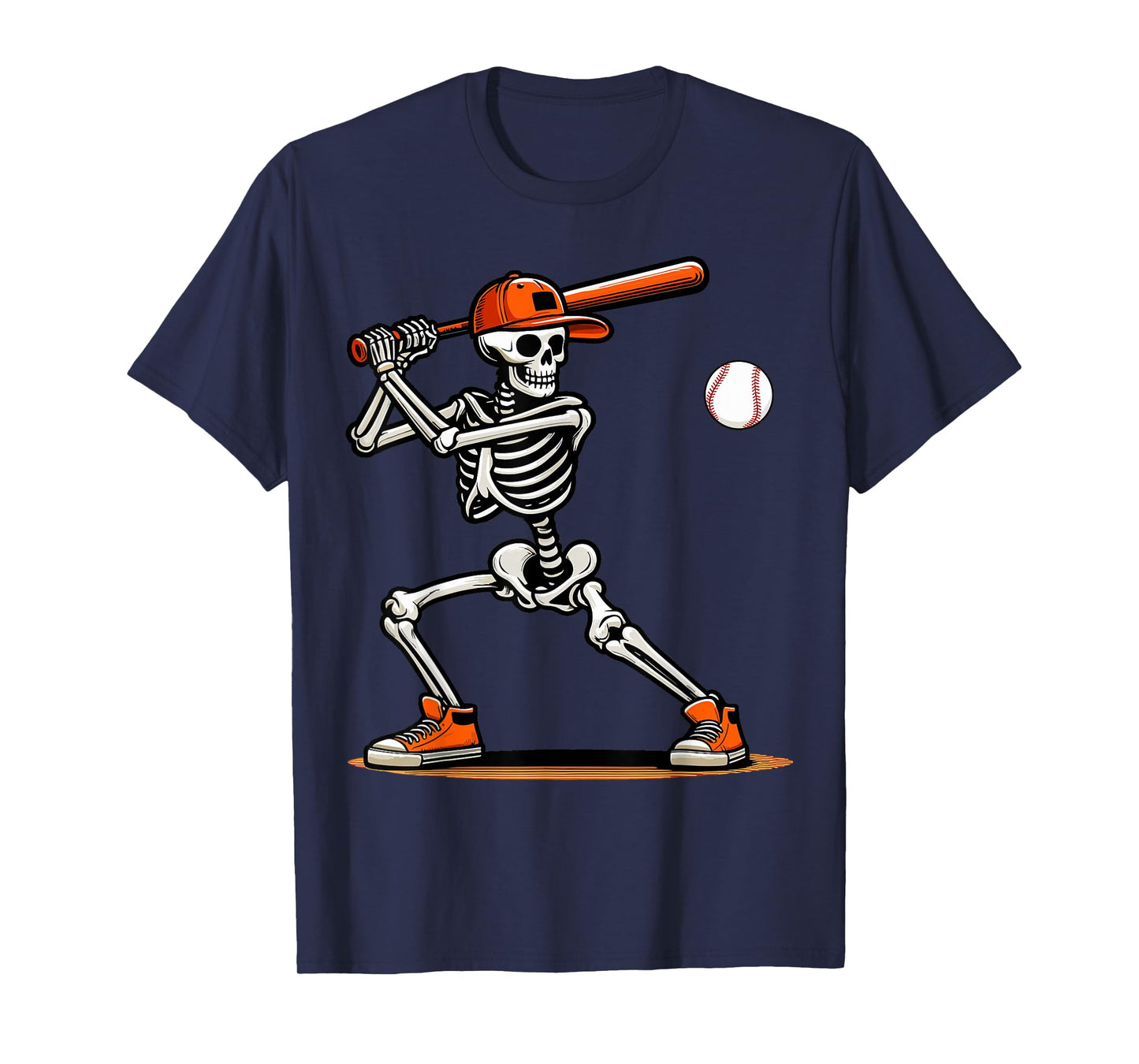 Baseball Skeleton Spooky Boys Halloween Baseball Player T-Shirt