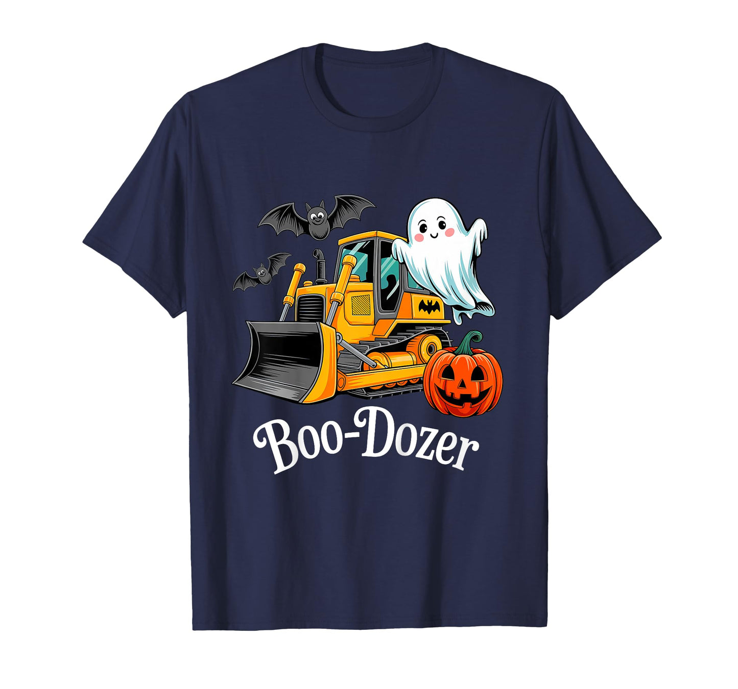 Kids Halloween Bulldozer Construction Trucks Ghost Halloween Kids T-Shirt