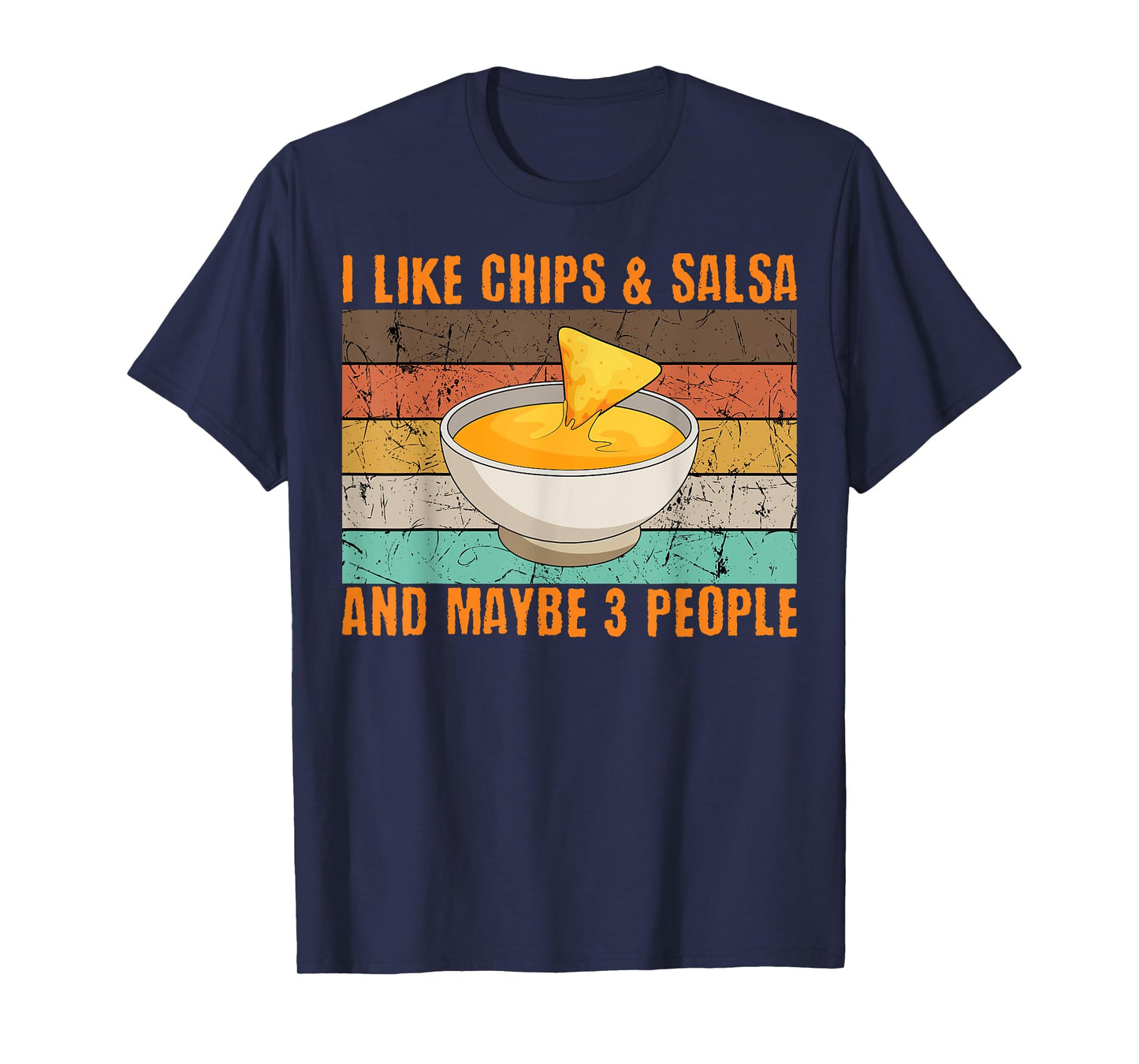 Salsa And Chips Intovert Retro Vintage Mexican Cinco De Mayo T-Shirt