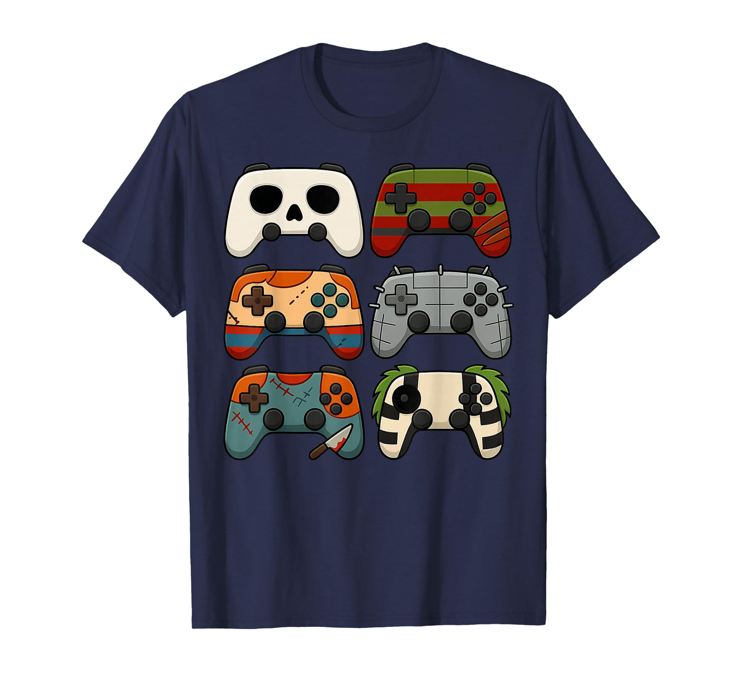 Halloween Skeleton Zombie Gaming Controllers Funny Gamer T-Shirt