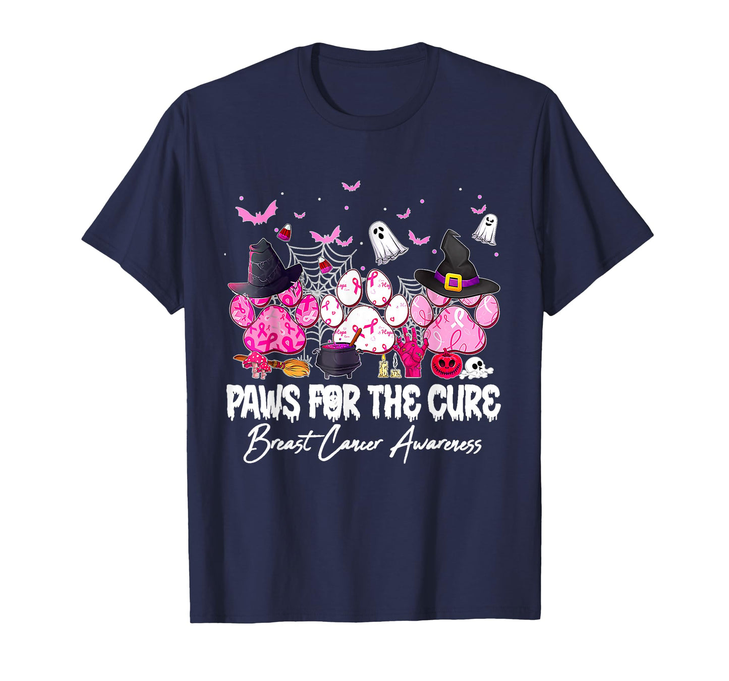 Pink Paws for The Cure Breast Cancer Awareness Dog Cat Lover T-Shirt