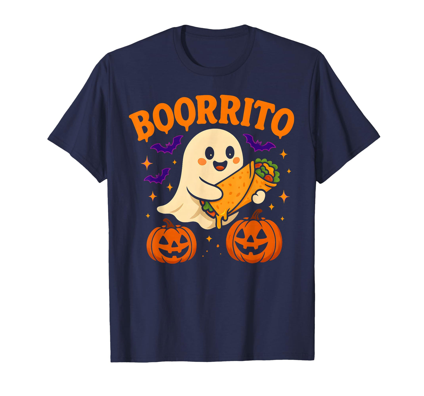 Boo Spooky Ghost Burrito Halloween Costume Funny Boorrito T-Shirt