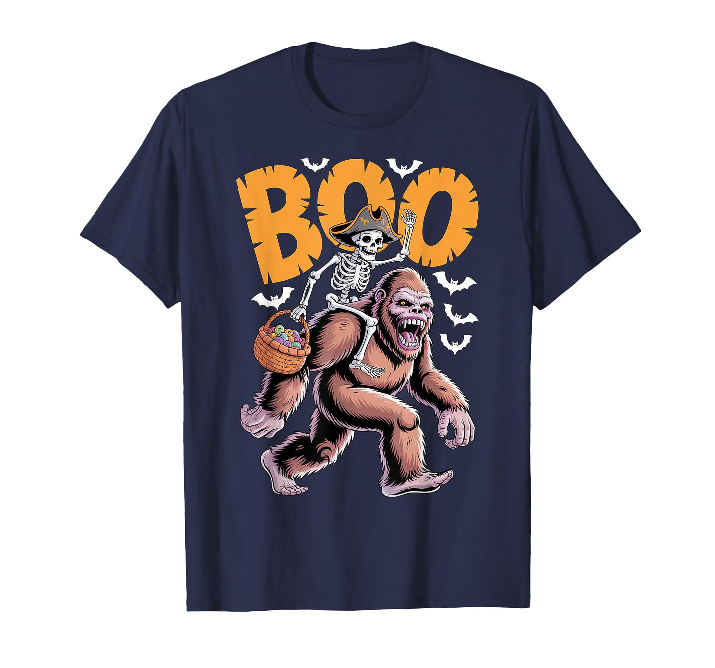 Spooky Bigfoot Costume on Boo Bigfoot Halloween T-Shirt