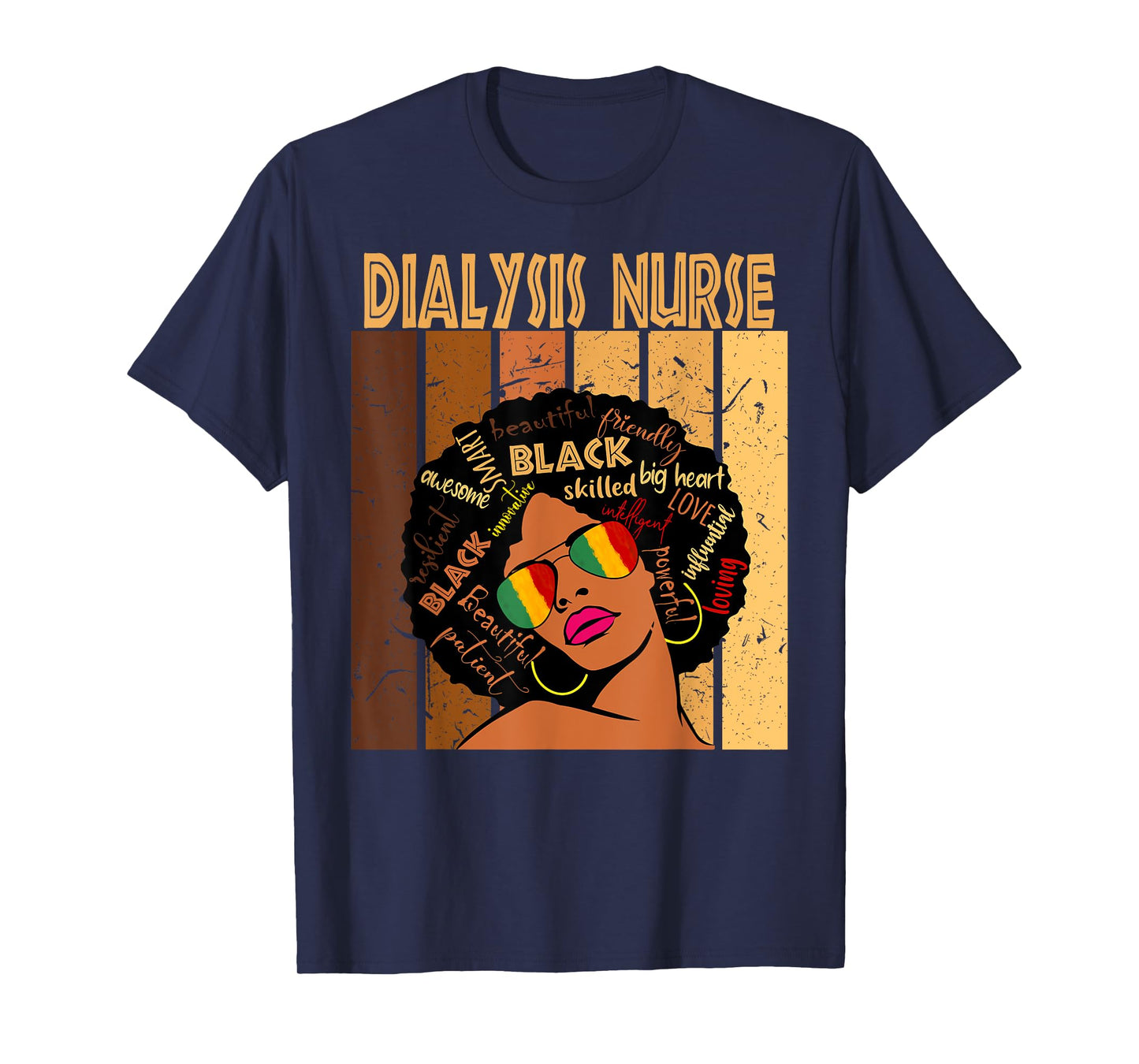 Dialysis Nurse Afro African American Black History Month T-Shirt