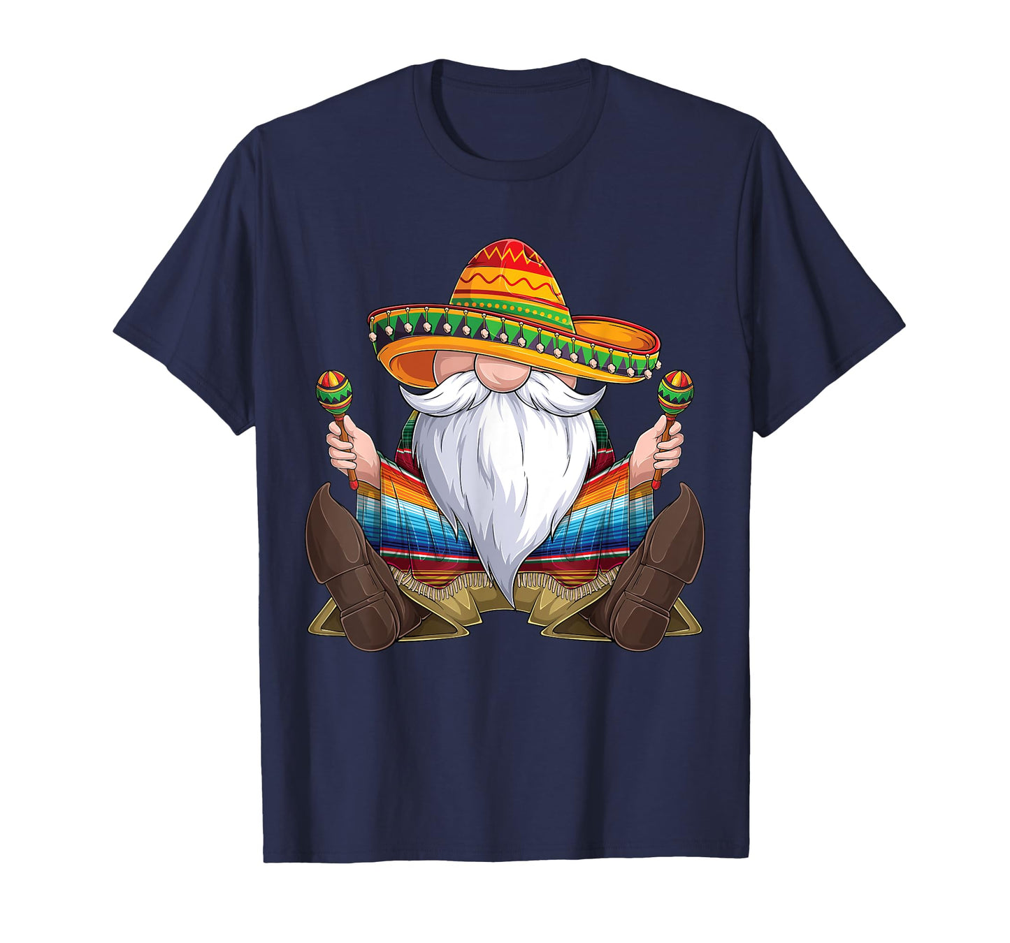 Mexican Gnome Cinco De Mayo Serape Poncho men Women kids boy T-Shirt