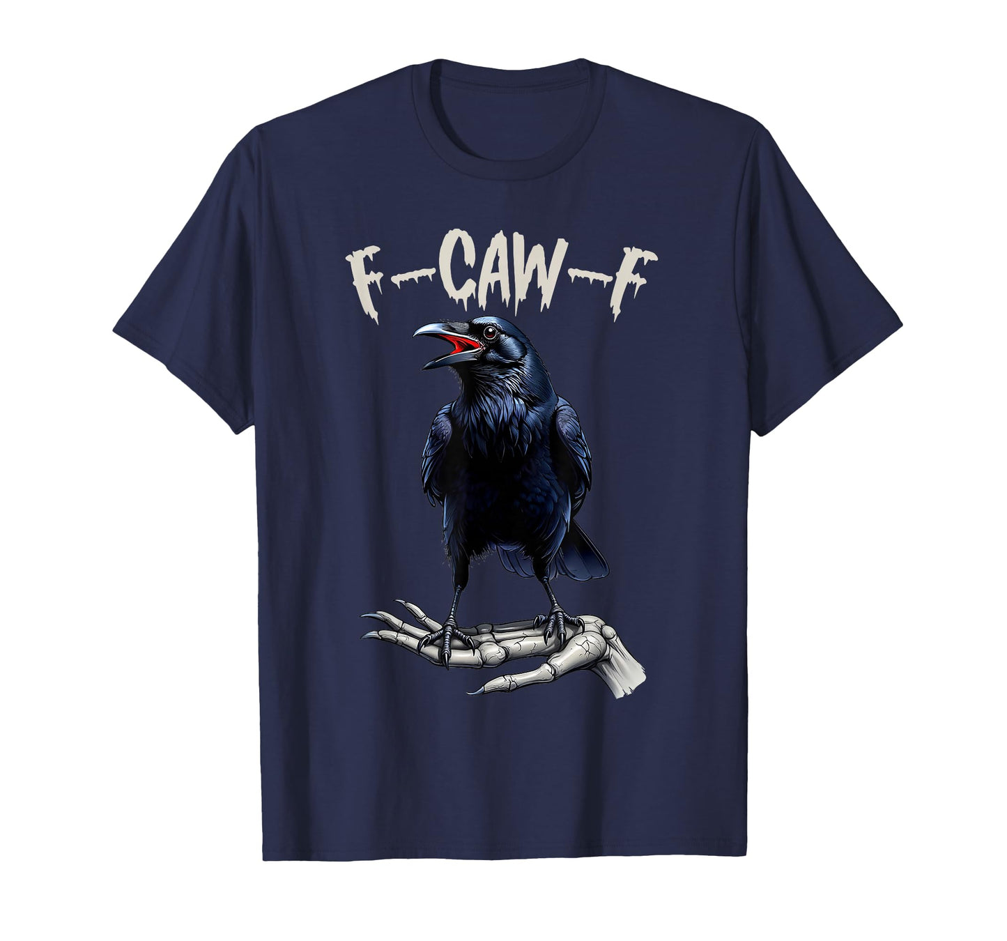 Black Crow, F-Caw-F Funny Black Bird Moon Gothic Adult Humor T-Shirt