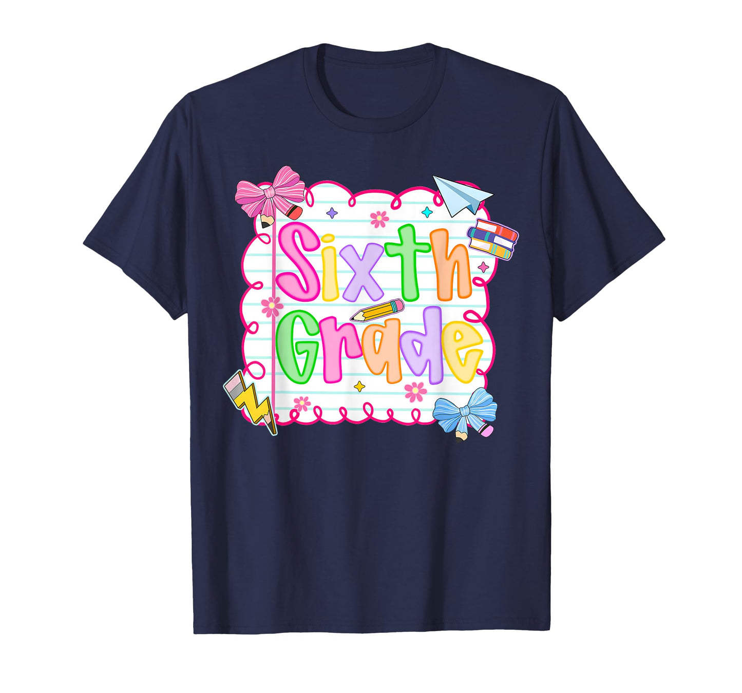 HUGvyn Back to School: Cute Sixth Grade Preppy Teacher Girls T-Shirt