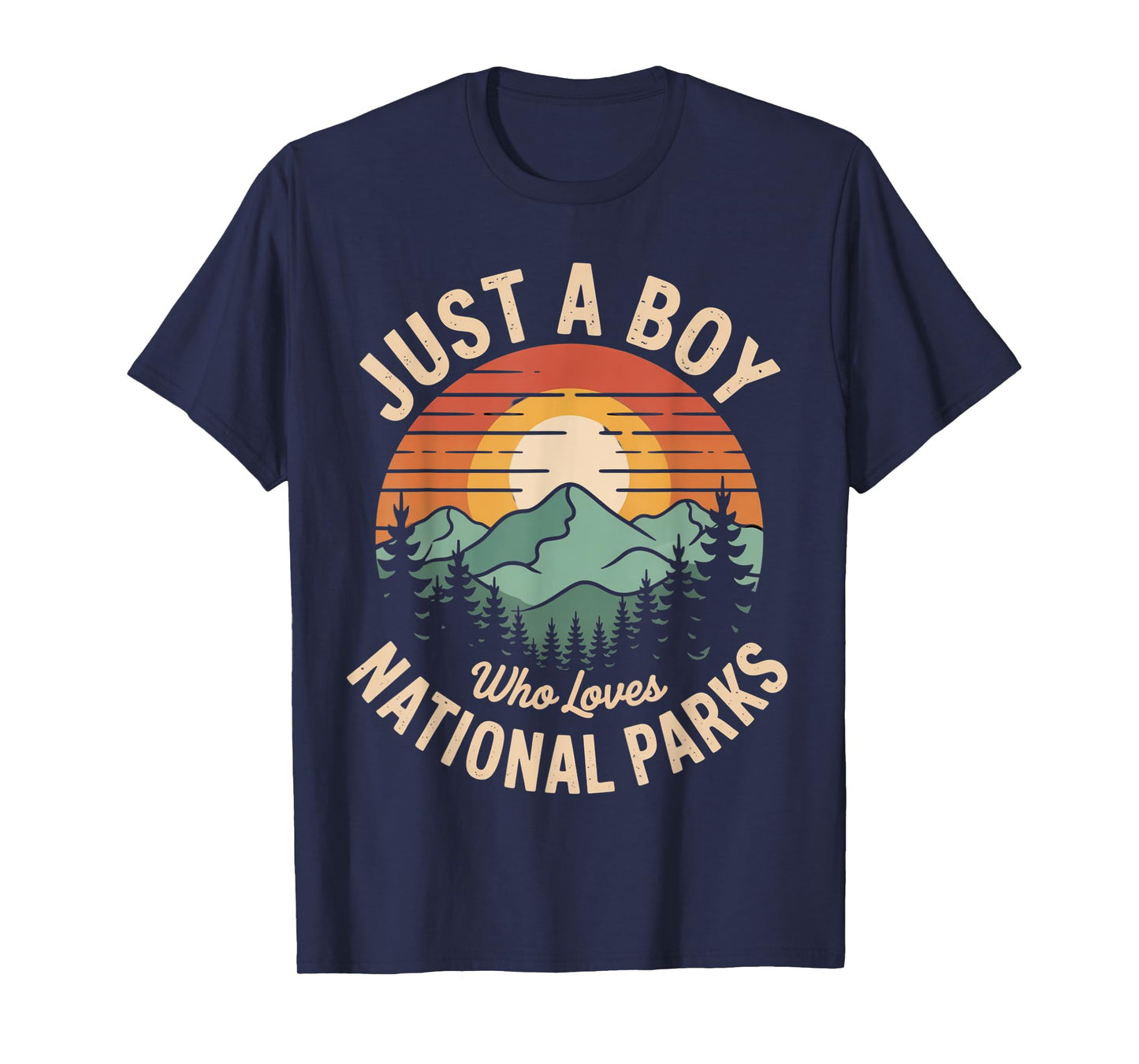 Just A Boy Who Loves National Parks Retro Nature vintage T-Shirt