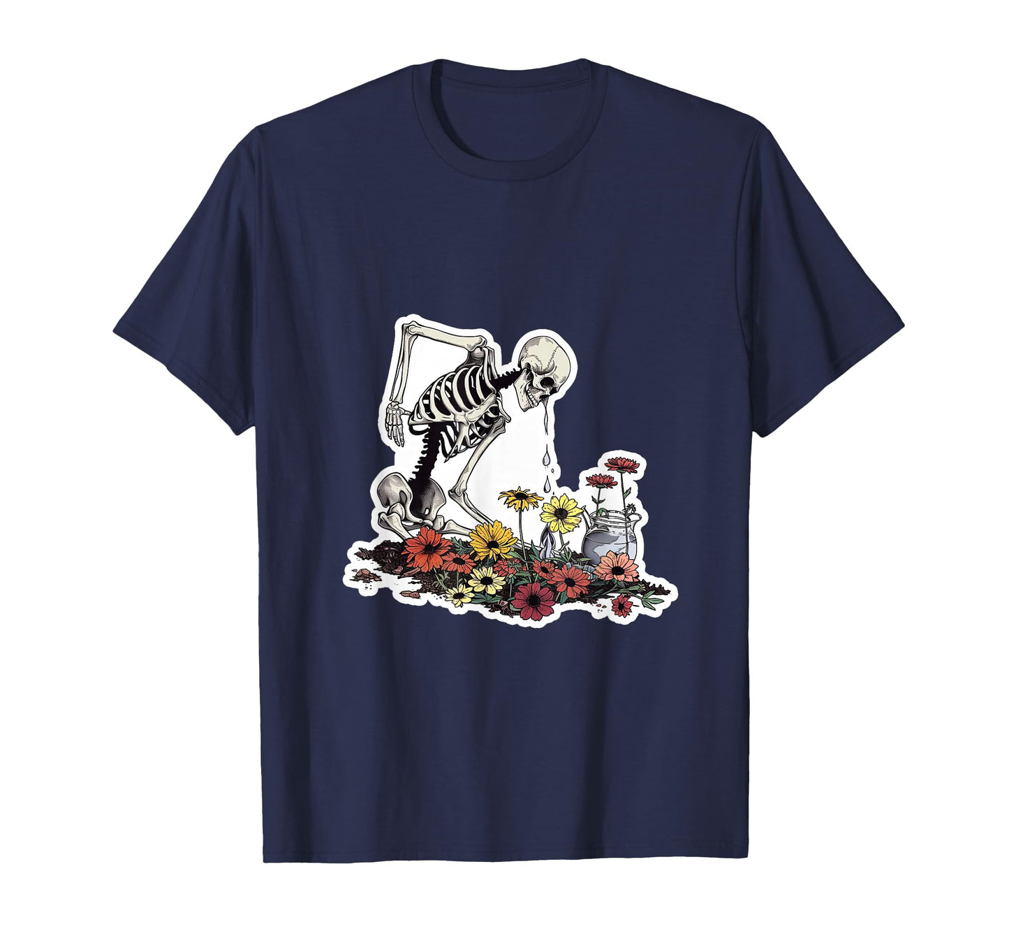 Plant Lovers Skeleton Flowers T-Shirt