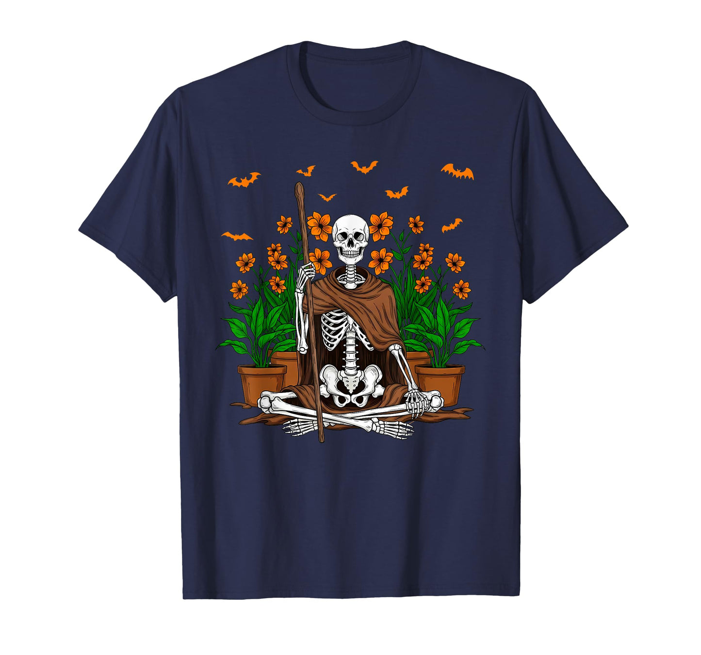 Skeleton Gardener Plants Halloween Gardening T-Shirt