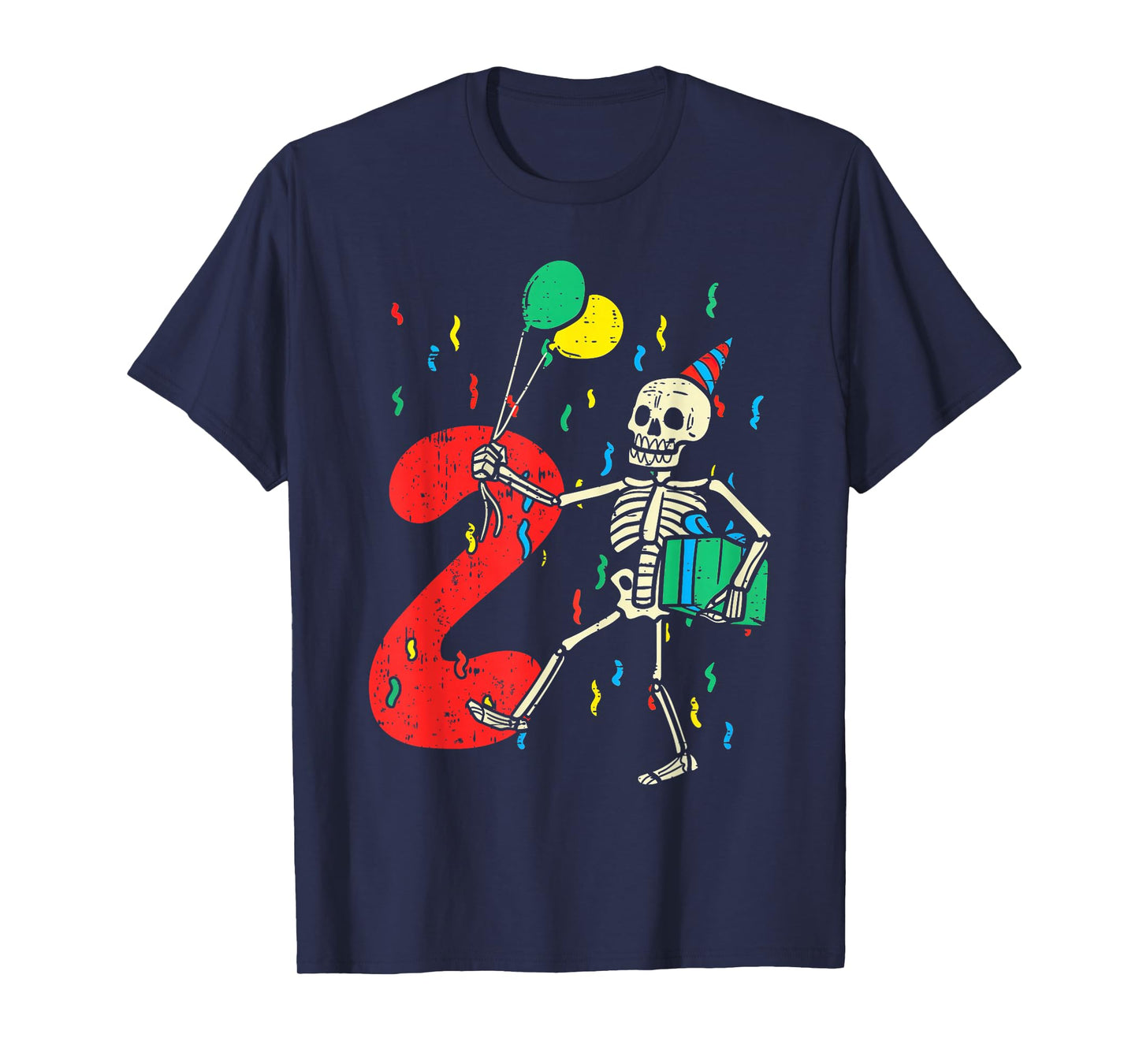 My 2nd Birthday Skeleton Halloween 2 Year Old Funny Gift T-Shirt